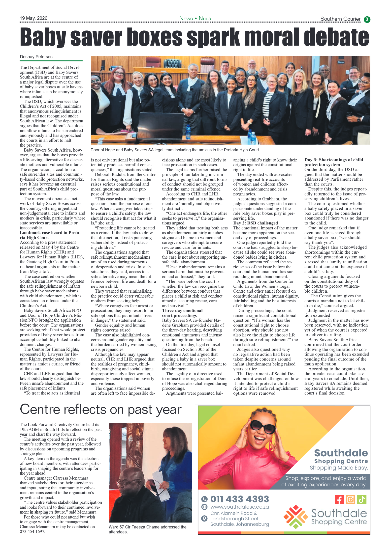 Southern Courier 19 May 2026 page 3