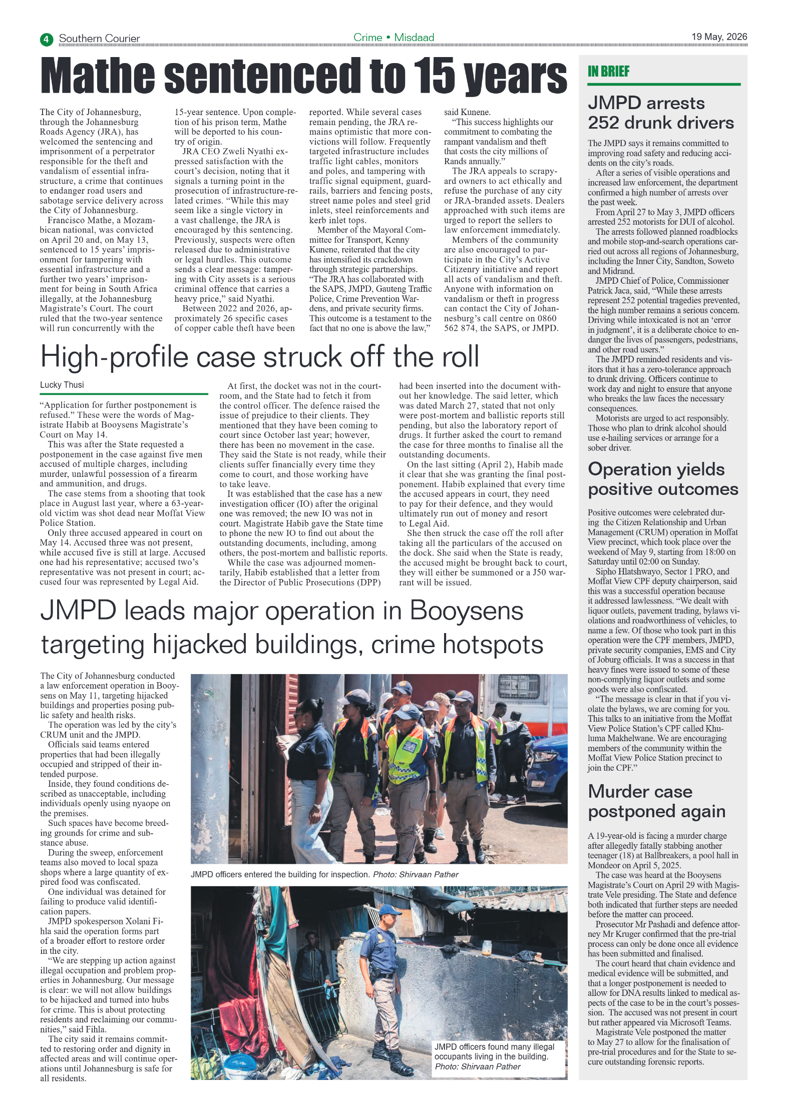 Southern Courier 19 May 2026 page 4
