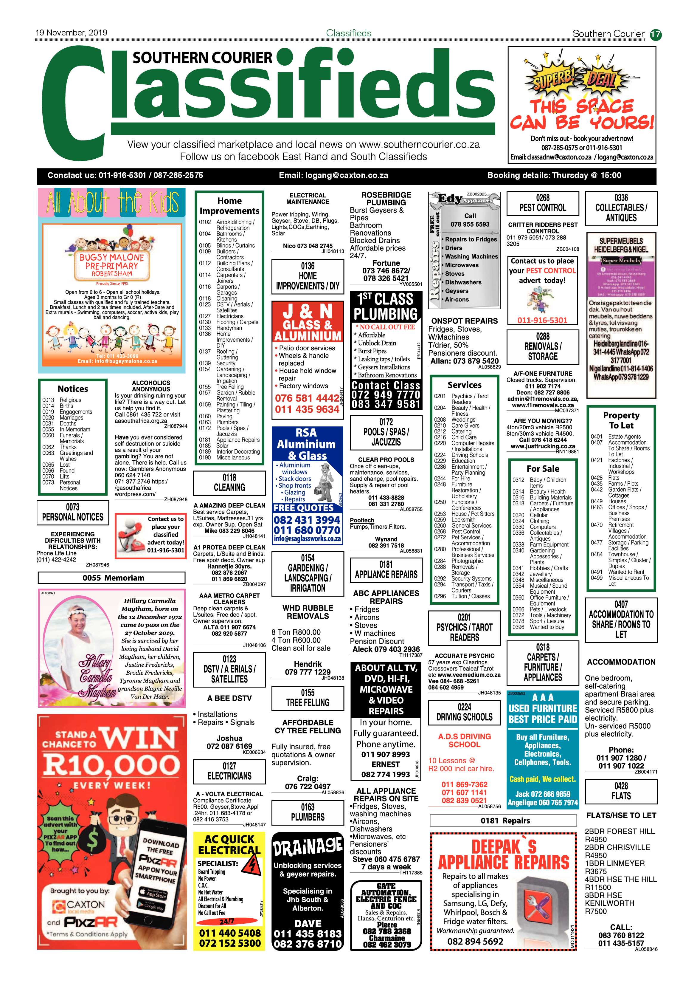 Southern Courier 19 November 2019 page 17