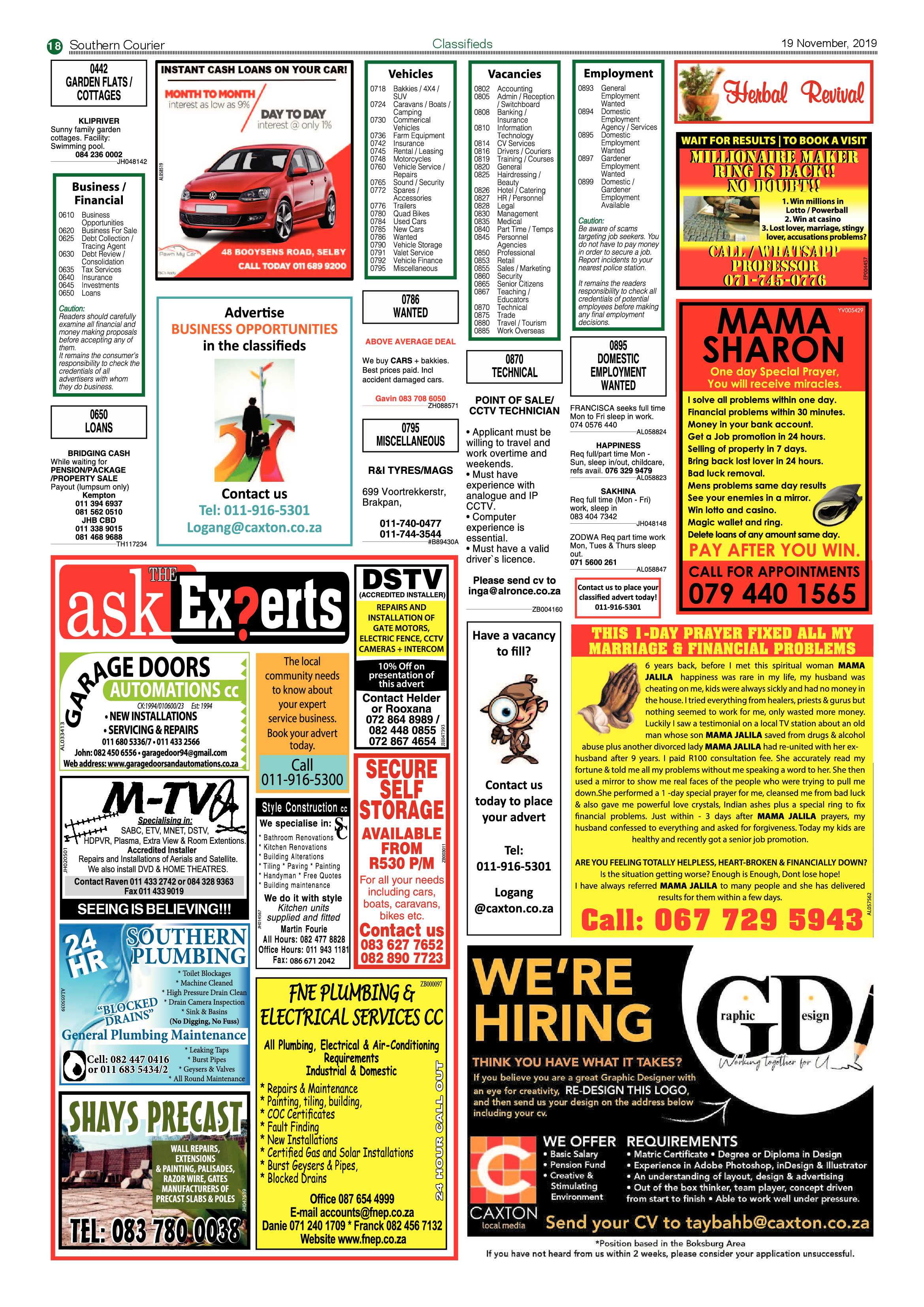 Southern Courier 19 November 2019 page 18
