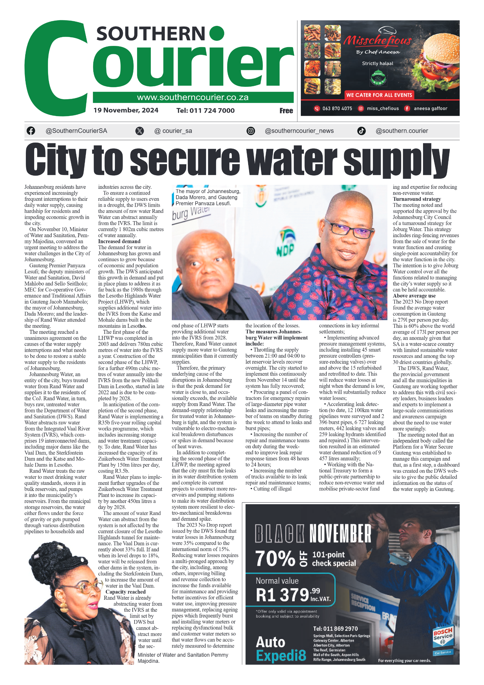 Southern Courier 19 November 2024 page 1