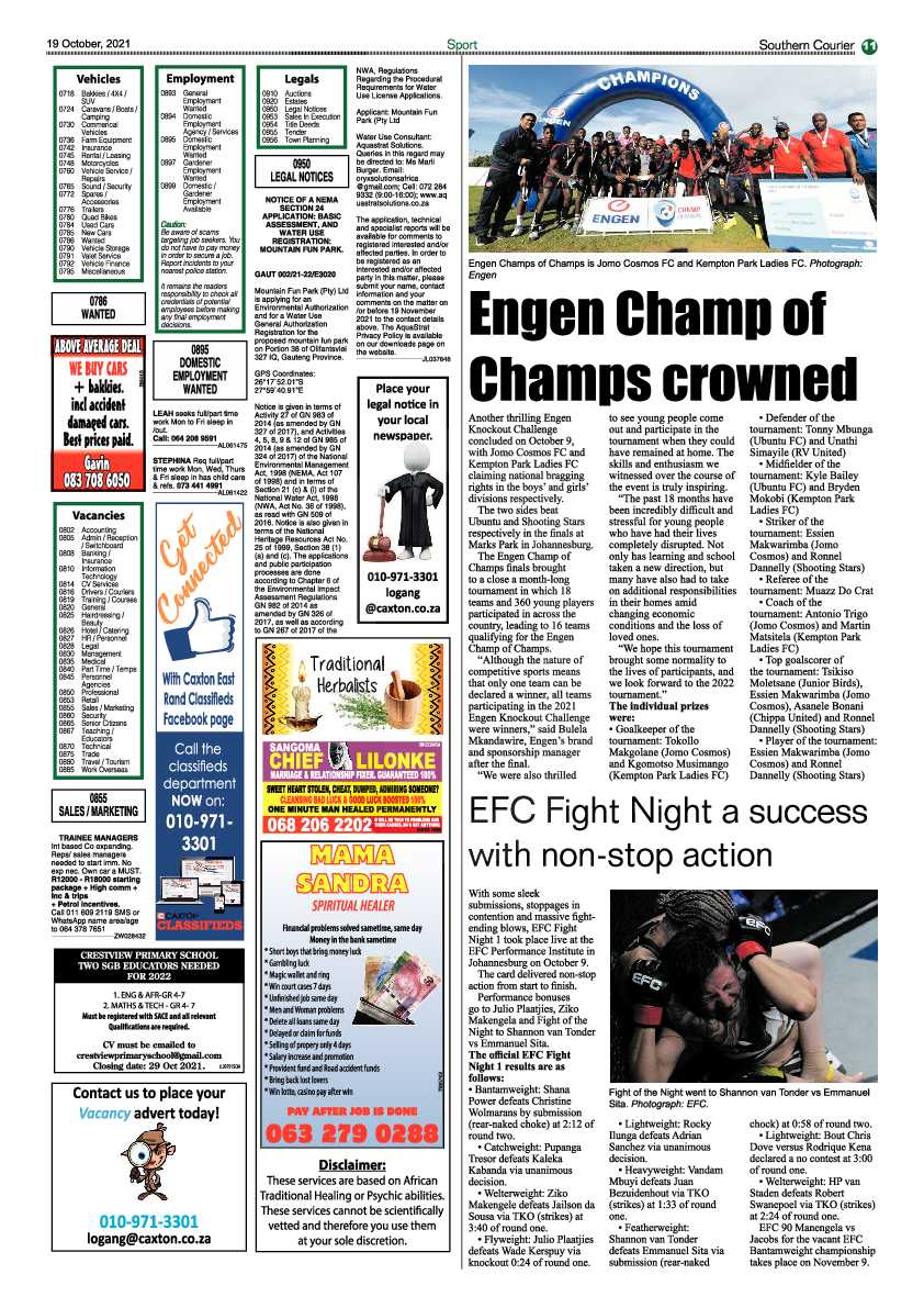 Southern Courier 19 October 2021 page 11