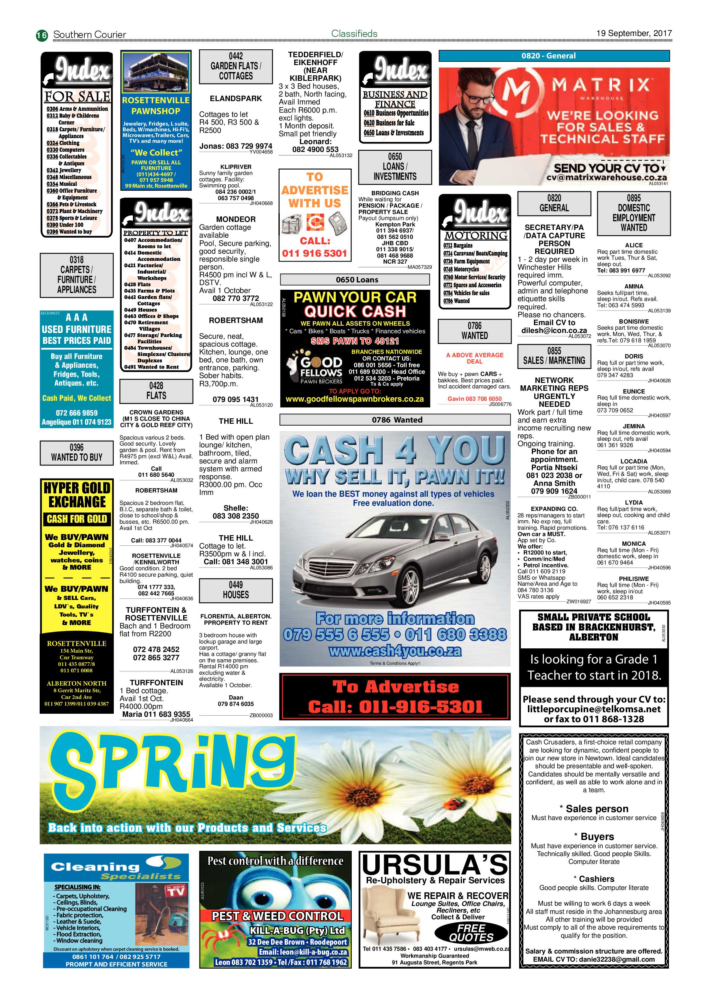 Southern Courier 19 September 2017 page 16