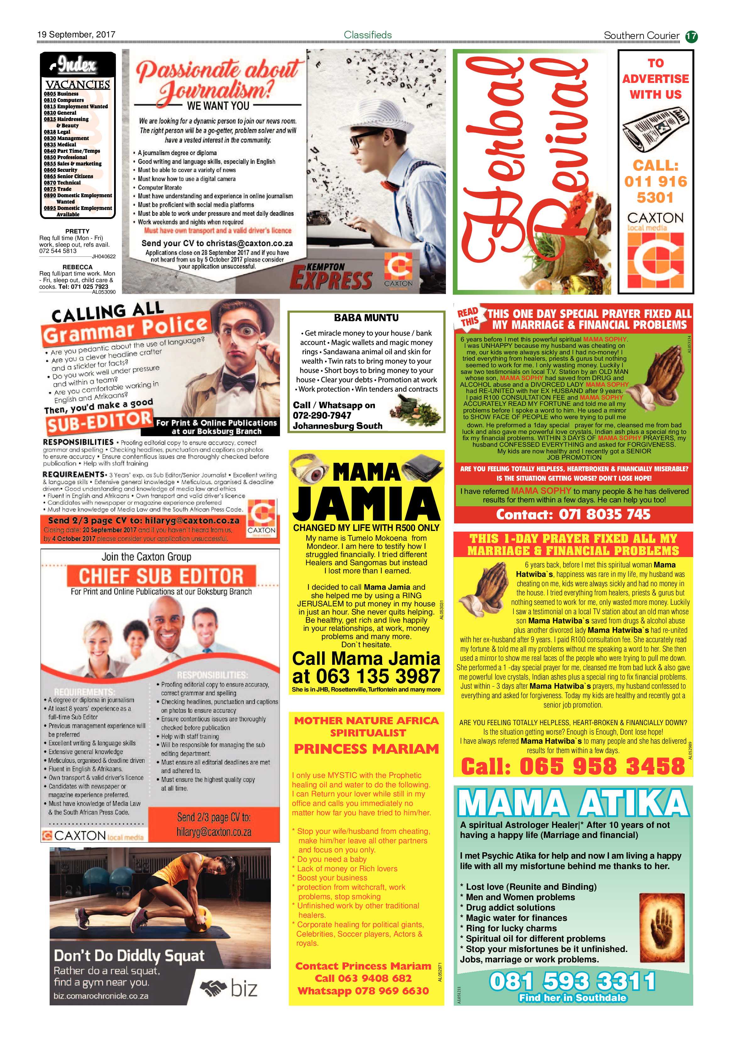 Southern Courier 19 September 2017 page 17