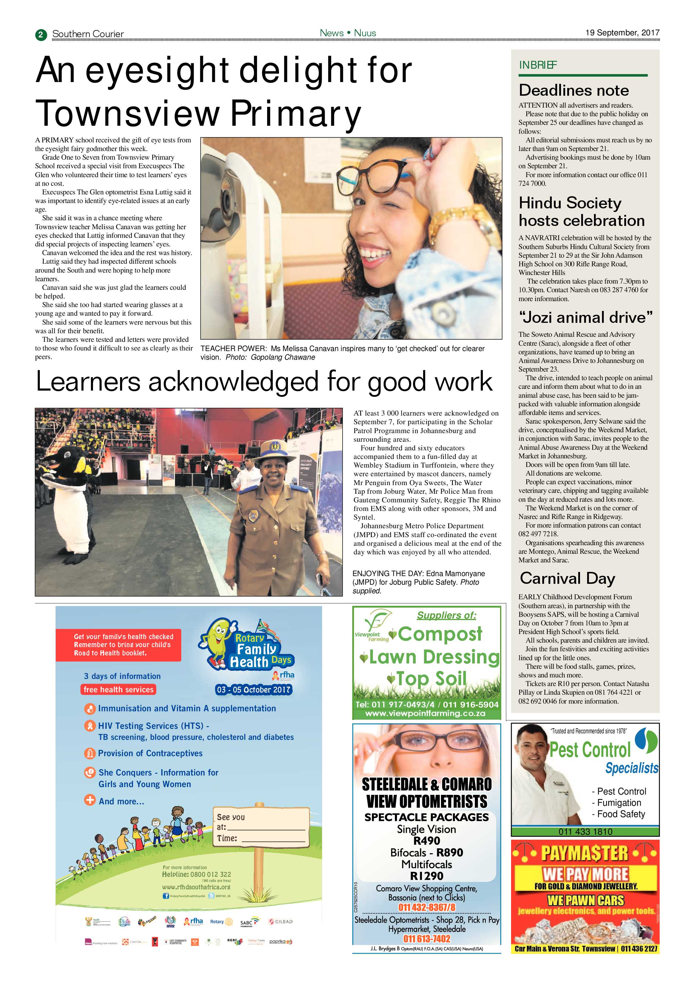Southern Courier 19 September 2017 page 2