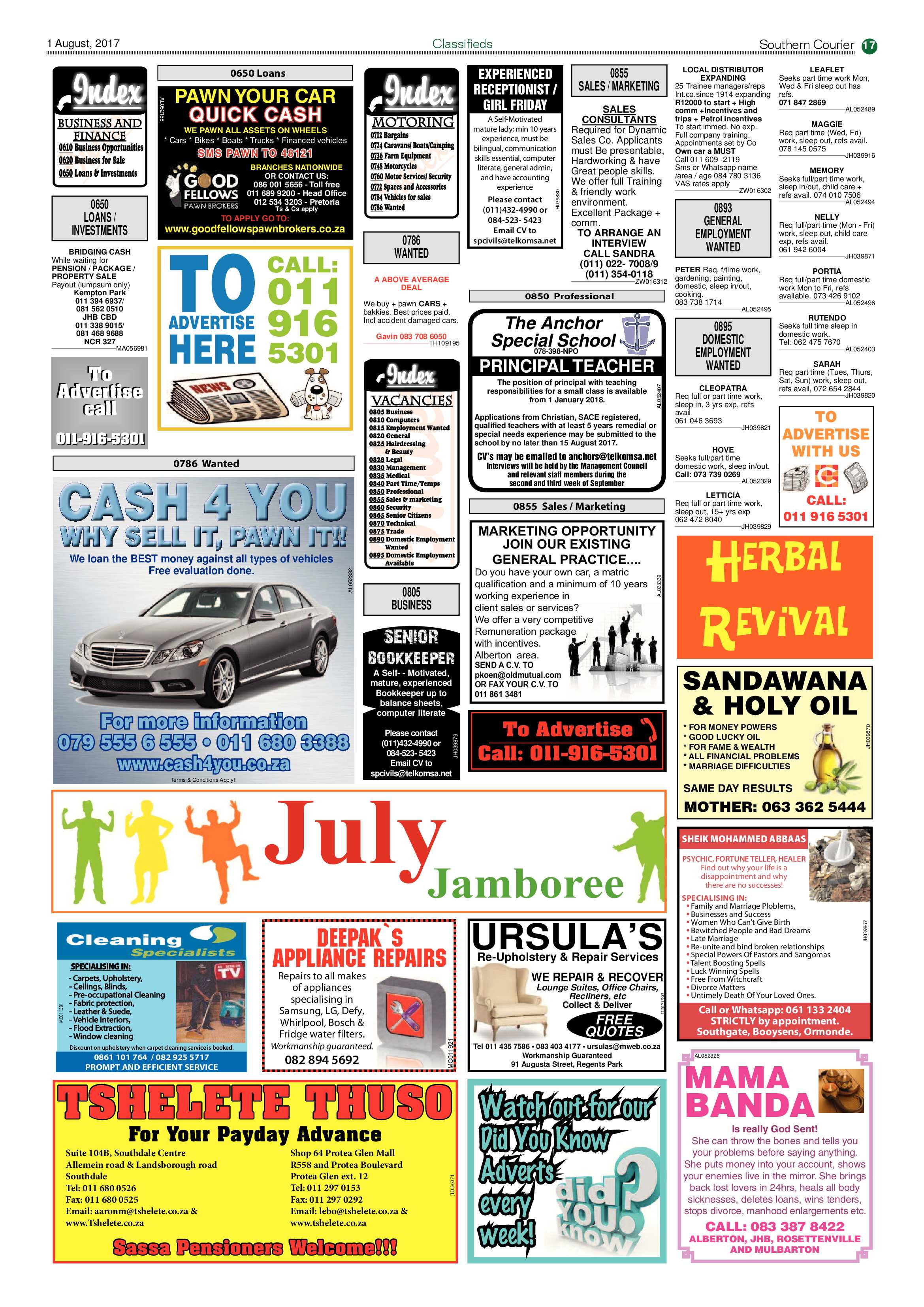 Southern Courier 1 August 2017 page 17