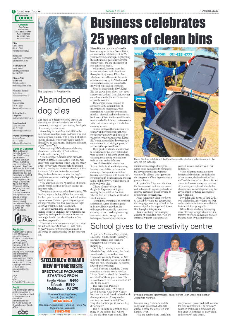 Southern Courier 1 August 2023 page 2