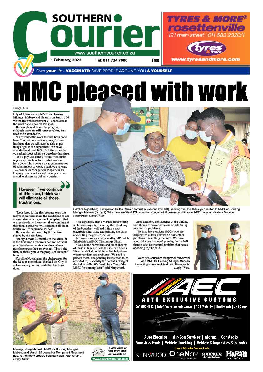 Southern Courier 1 February 2022 page 1