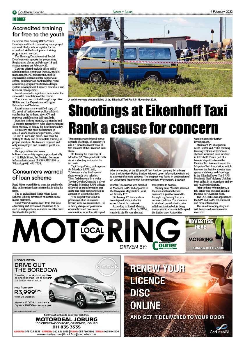 Southern Courier 1 February 2022 page 4