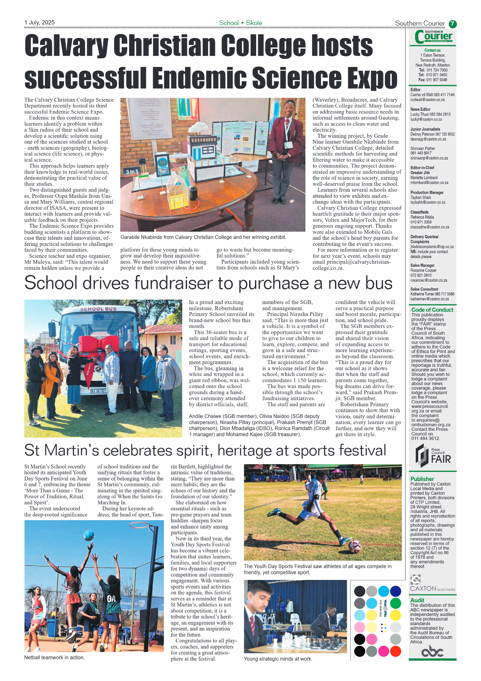 Southern Courier 1 July 2025 page 7