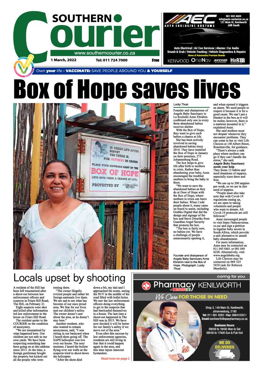 Southern Courier 1 March 2022 page 1