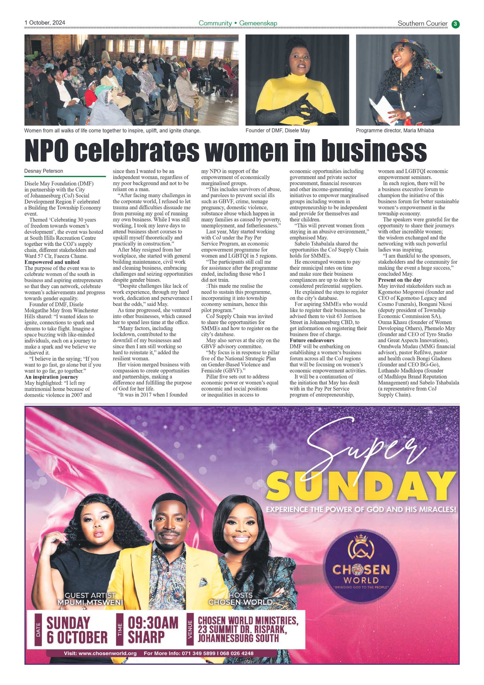 Southern Courier 1 October 2024 page 3