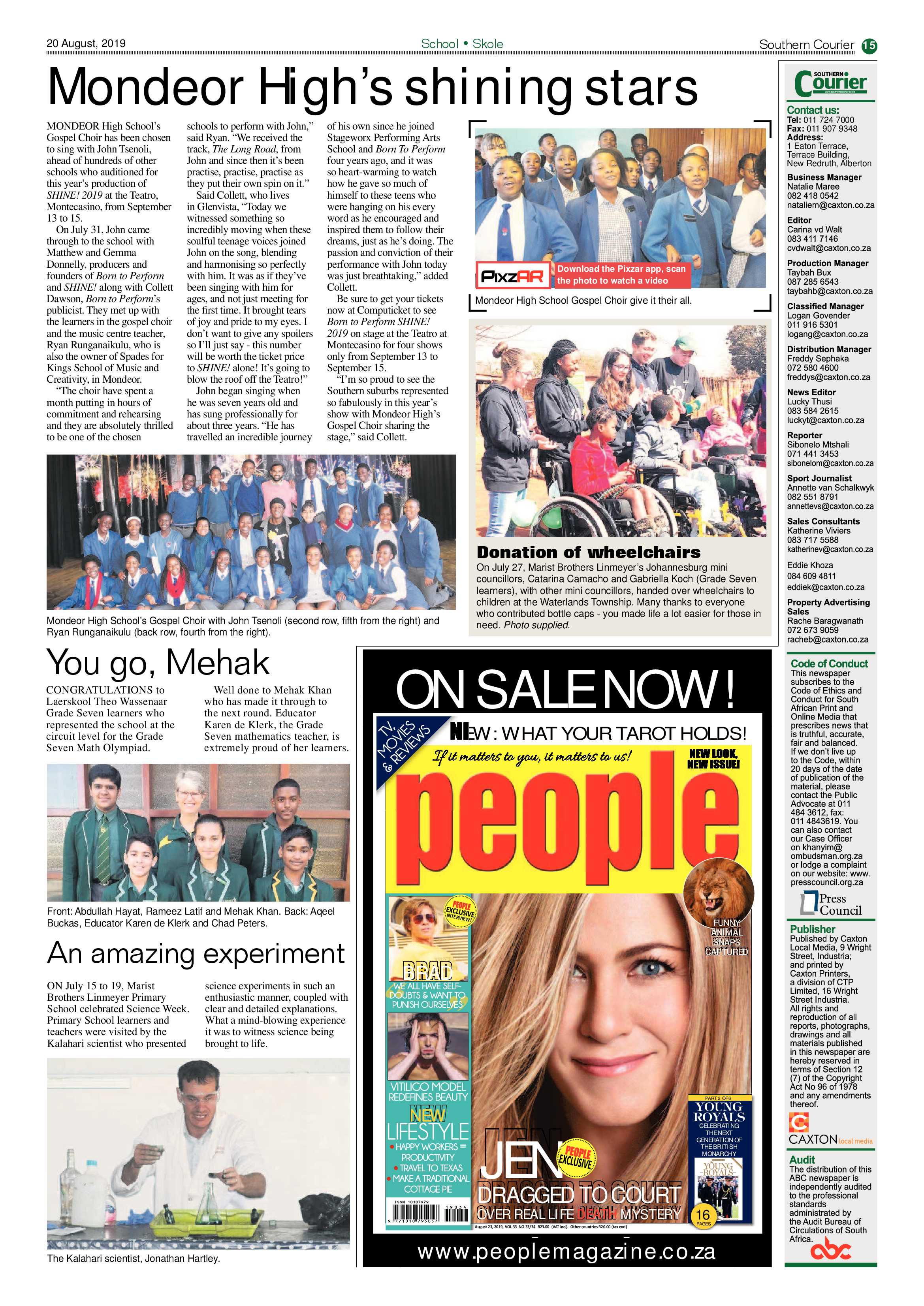 Southern Courier 20 August 2019 page 15