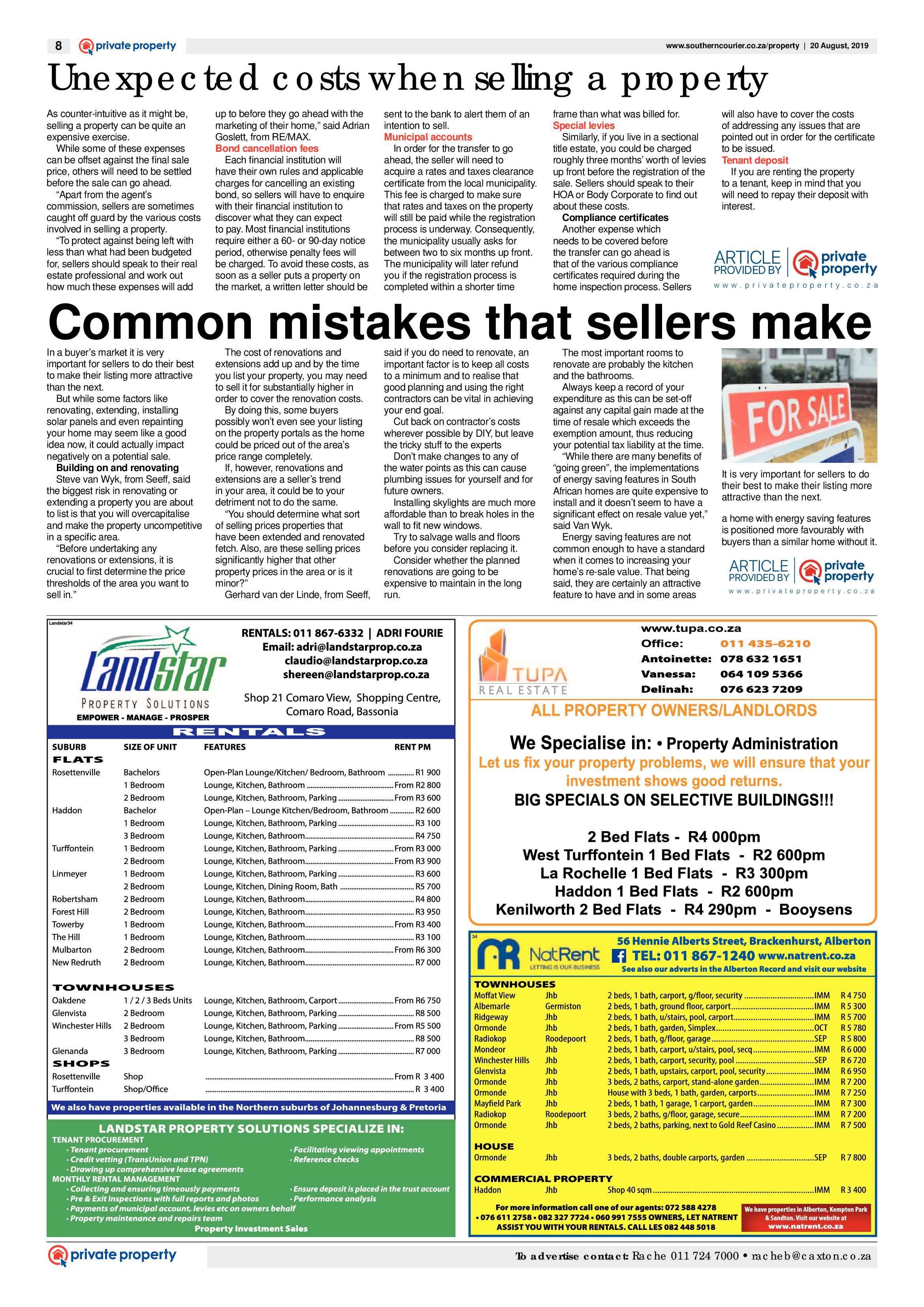 Southern Courier 20 August 2019 page 8