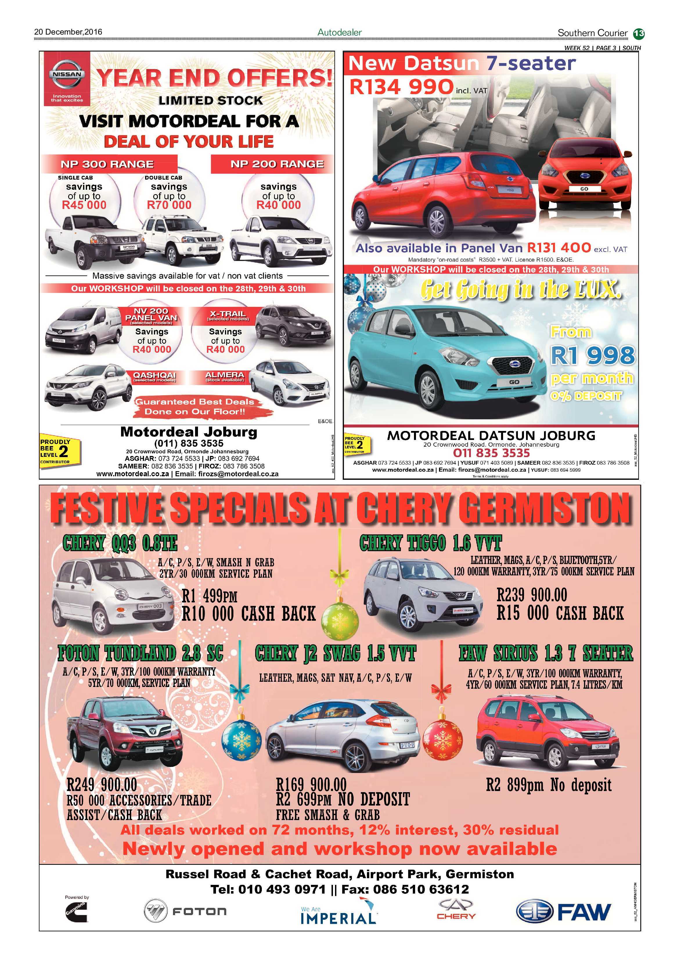 Southern Courier 20 December 2016 page 13