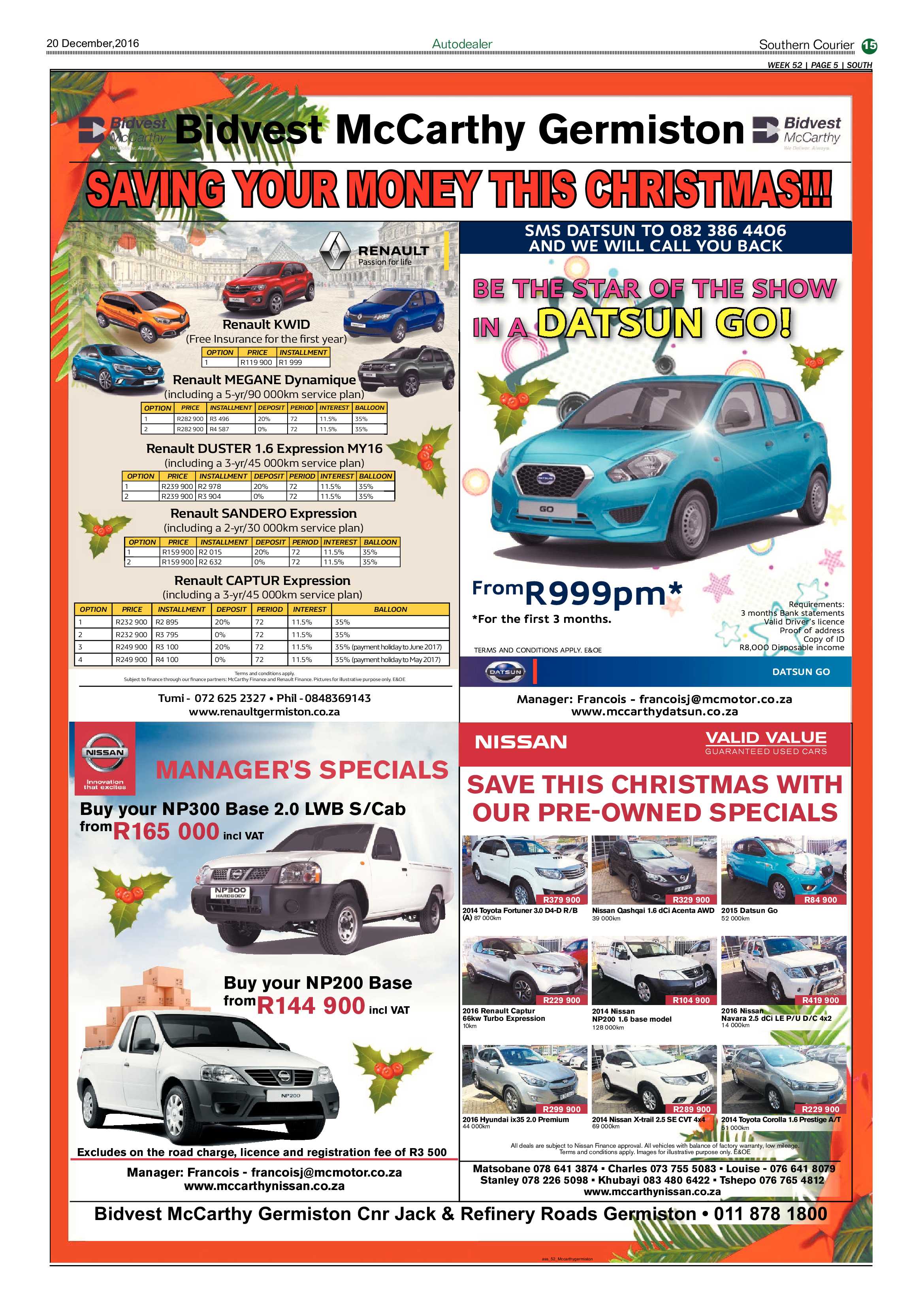 Southern Courier 20 December 2016 page 15