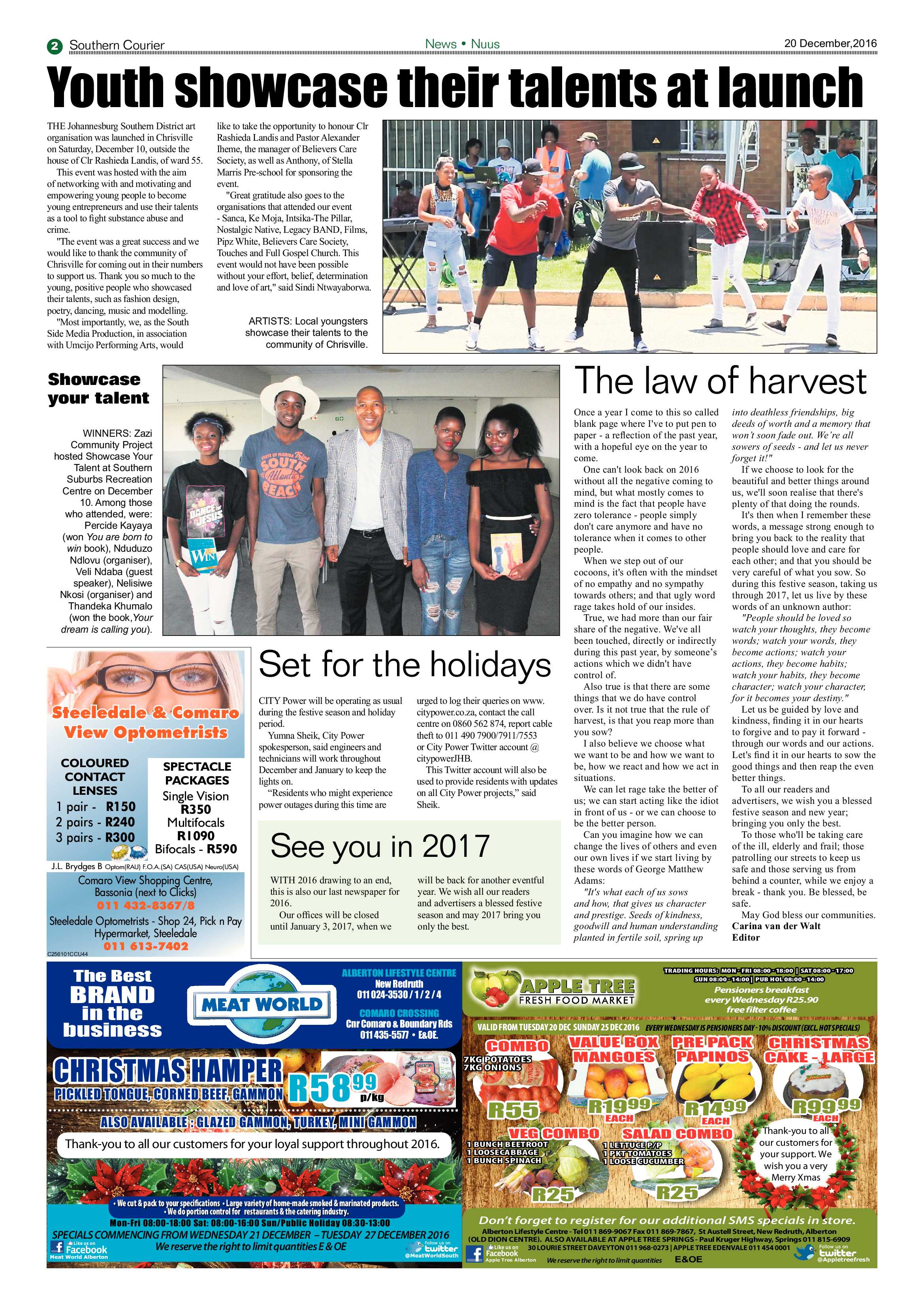 Southern Courier 20 December 2016 page 2