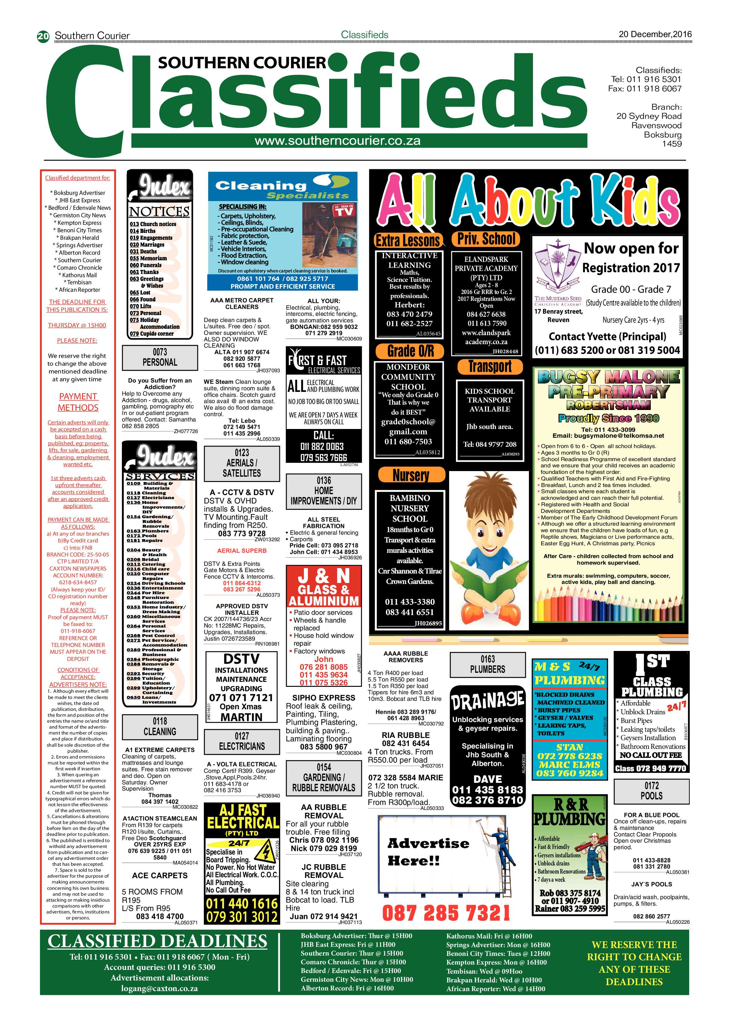 Southern Courier 20 December 2016 page 20