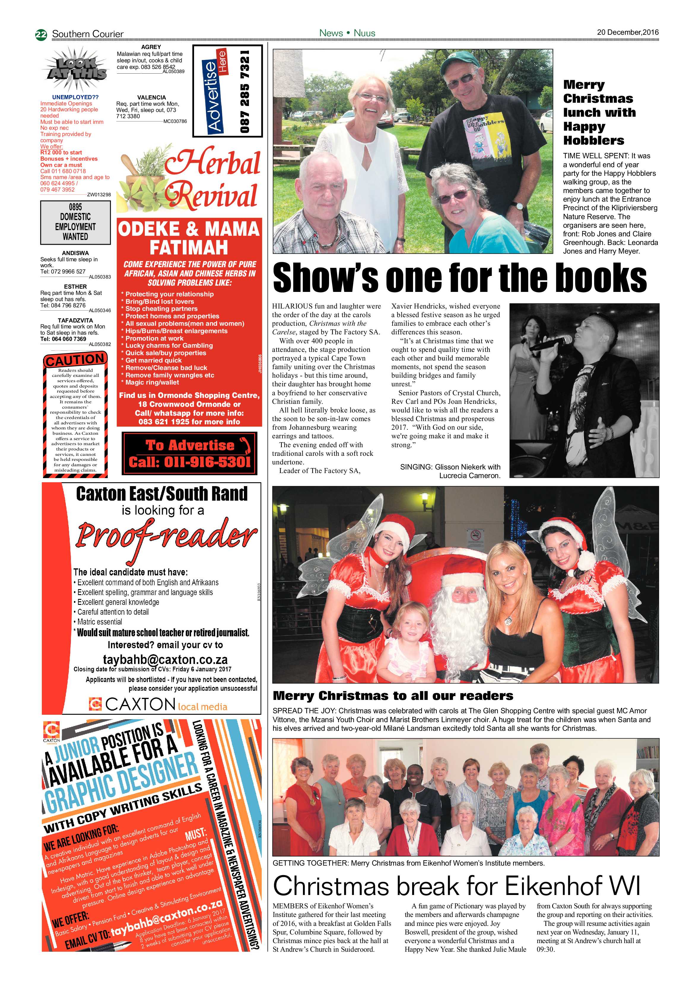 Southern Courier 20 December 2016 page 22