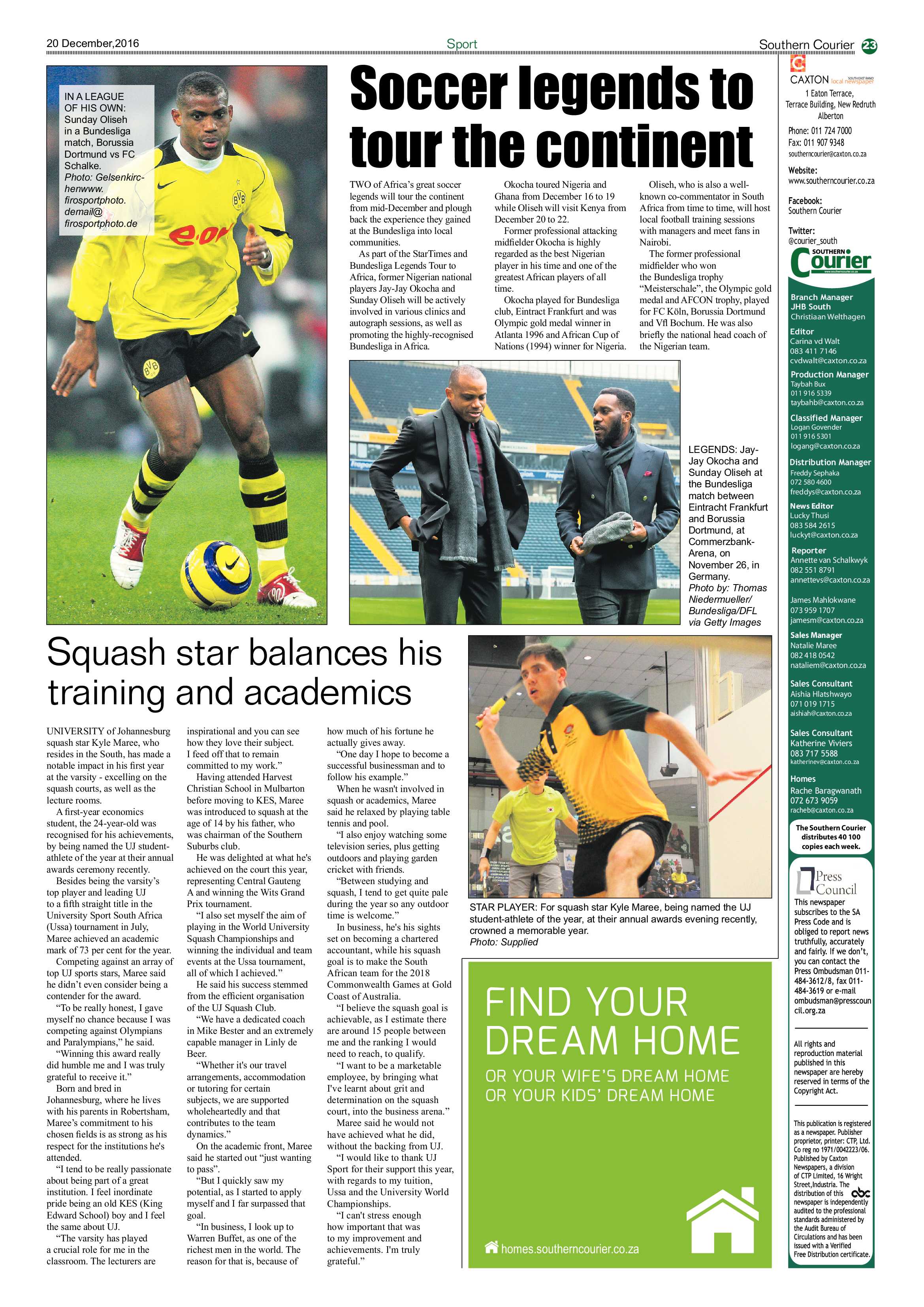 Southern Courier 20 December 2016 page 23