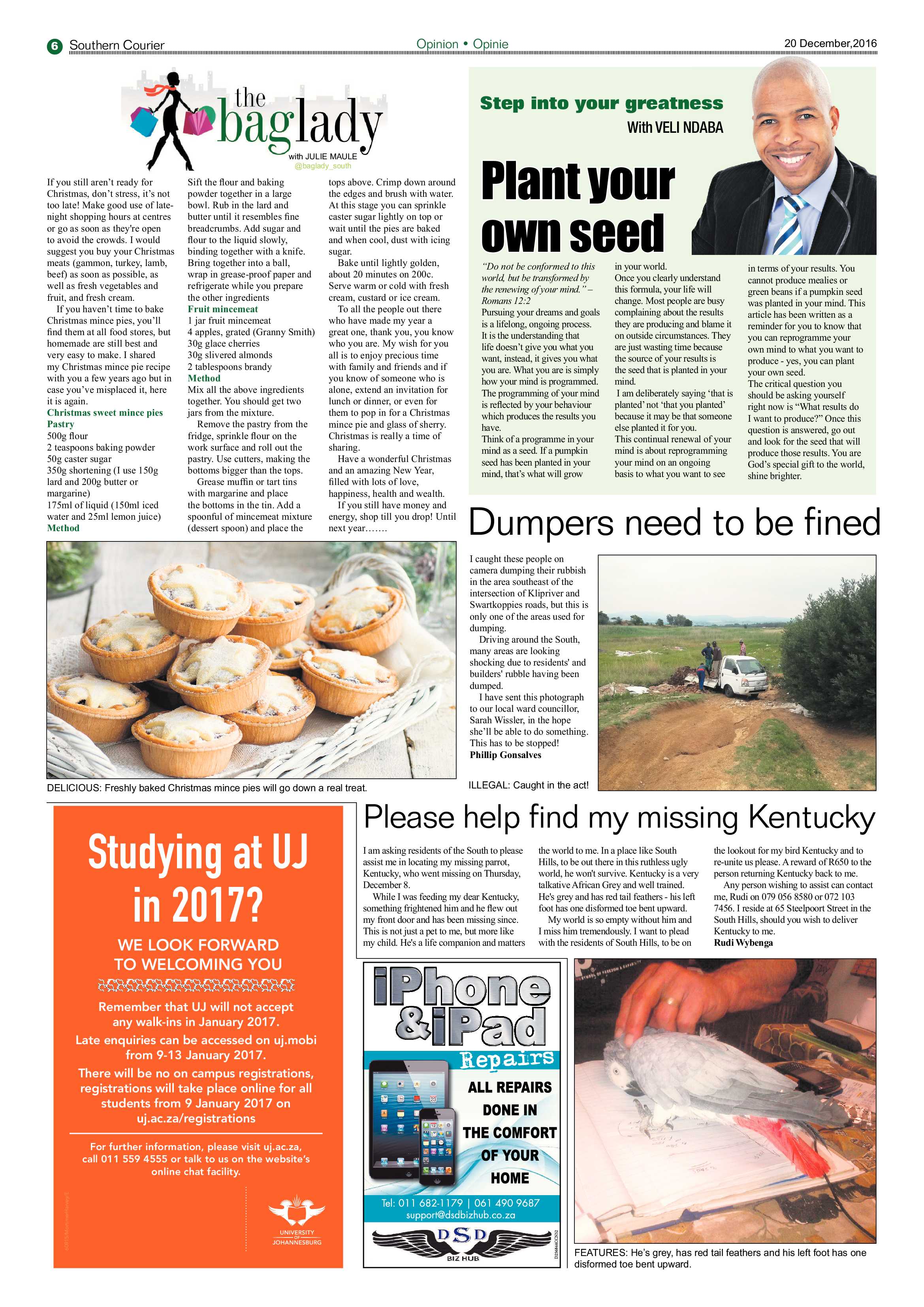 Southern Courier 20 December 2016 page 6