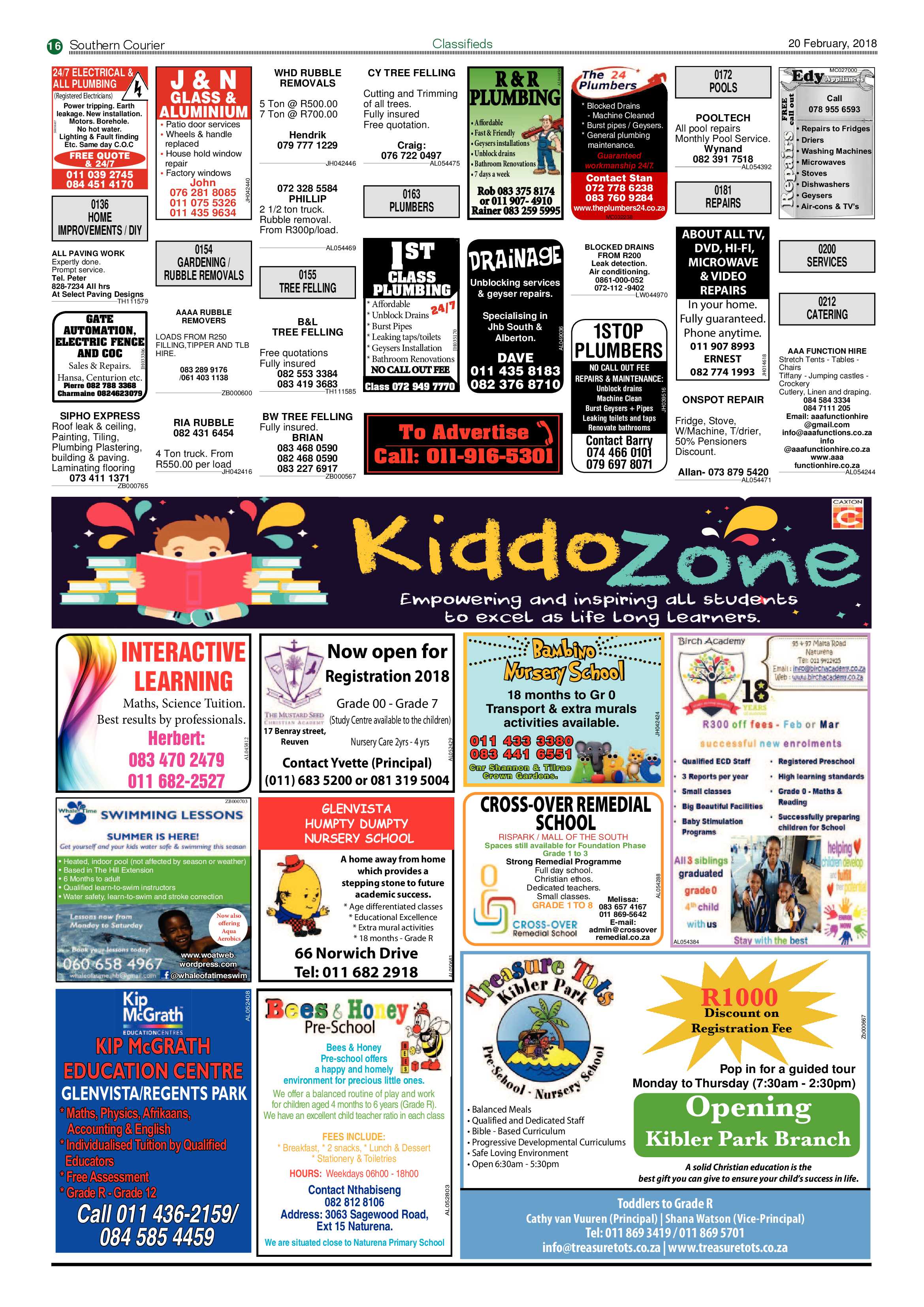 Southern Courier 20 February 2018 page 16