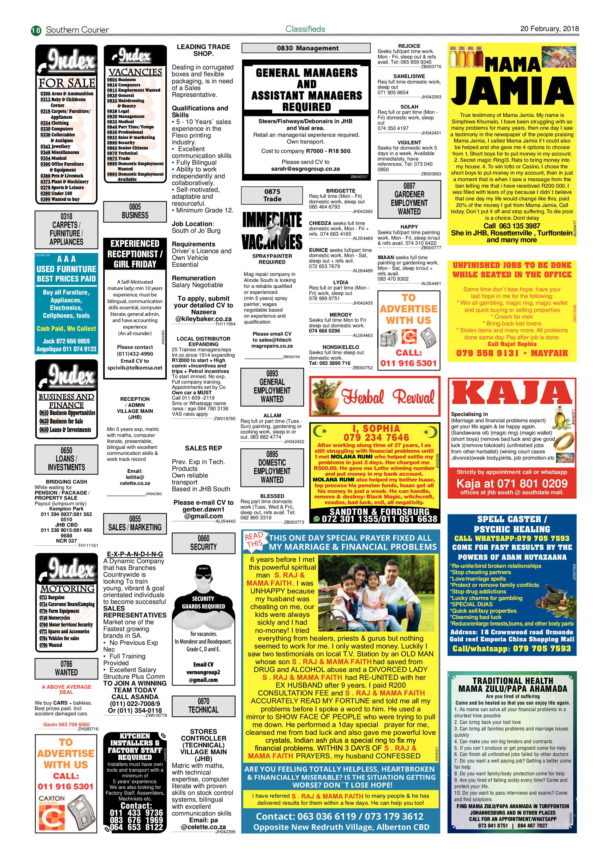 Southern Courier 20 February 2018 page 18