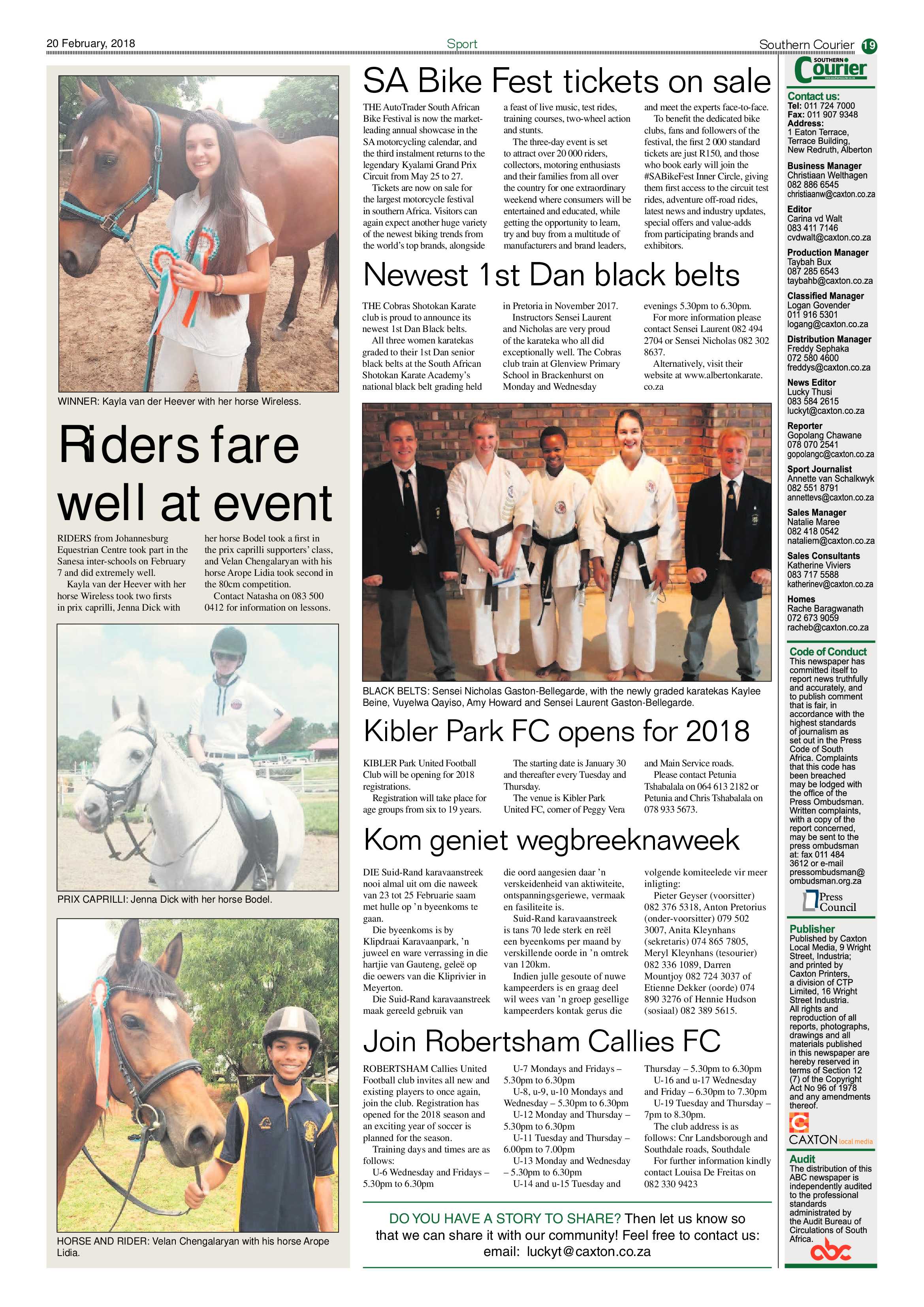Southern Courier 20 February 2018 page 19