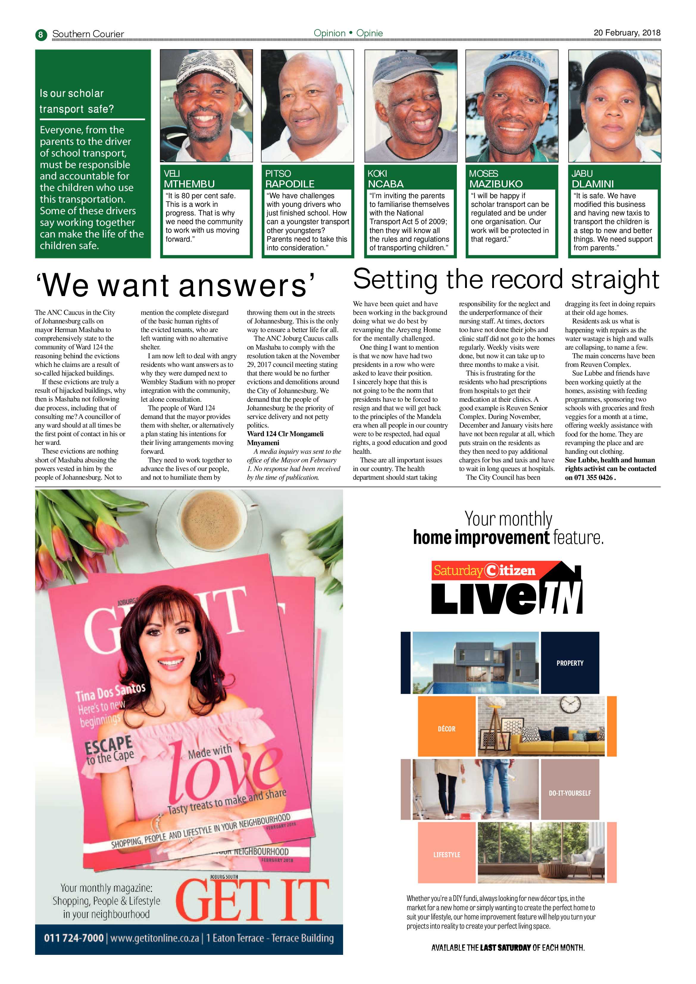 Southern Courier 20 February 2018 page 8
