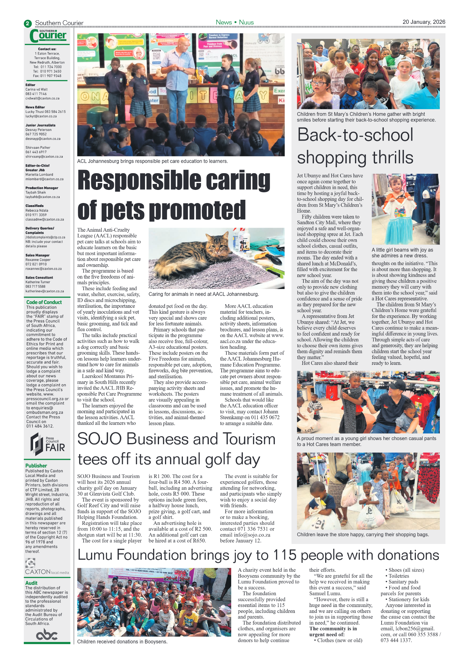 Southern Courier 20 January 2026 page 2