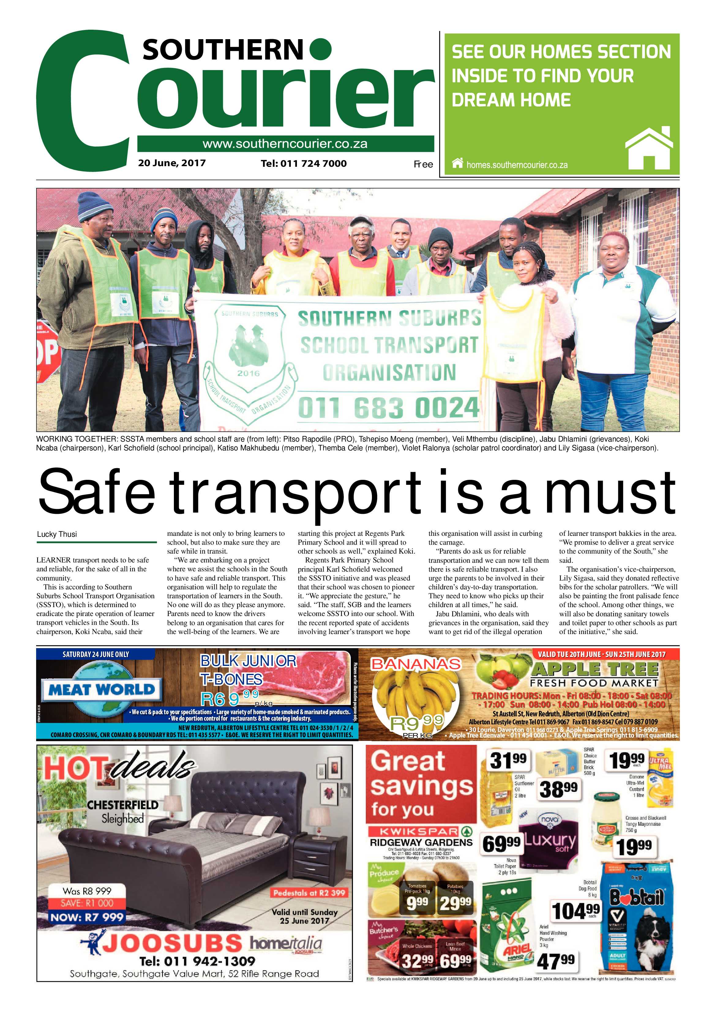 Southern Courier 20 June 2017 page 1