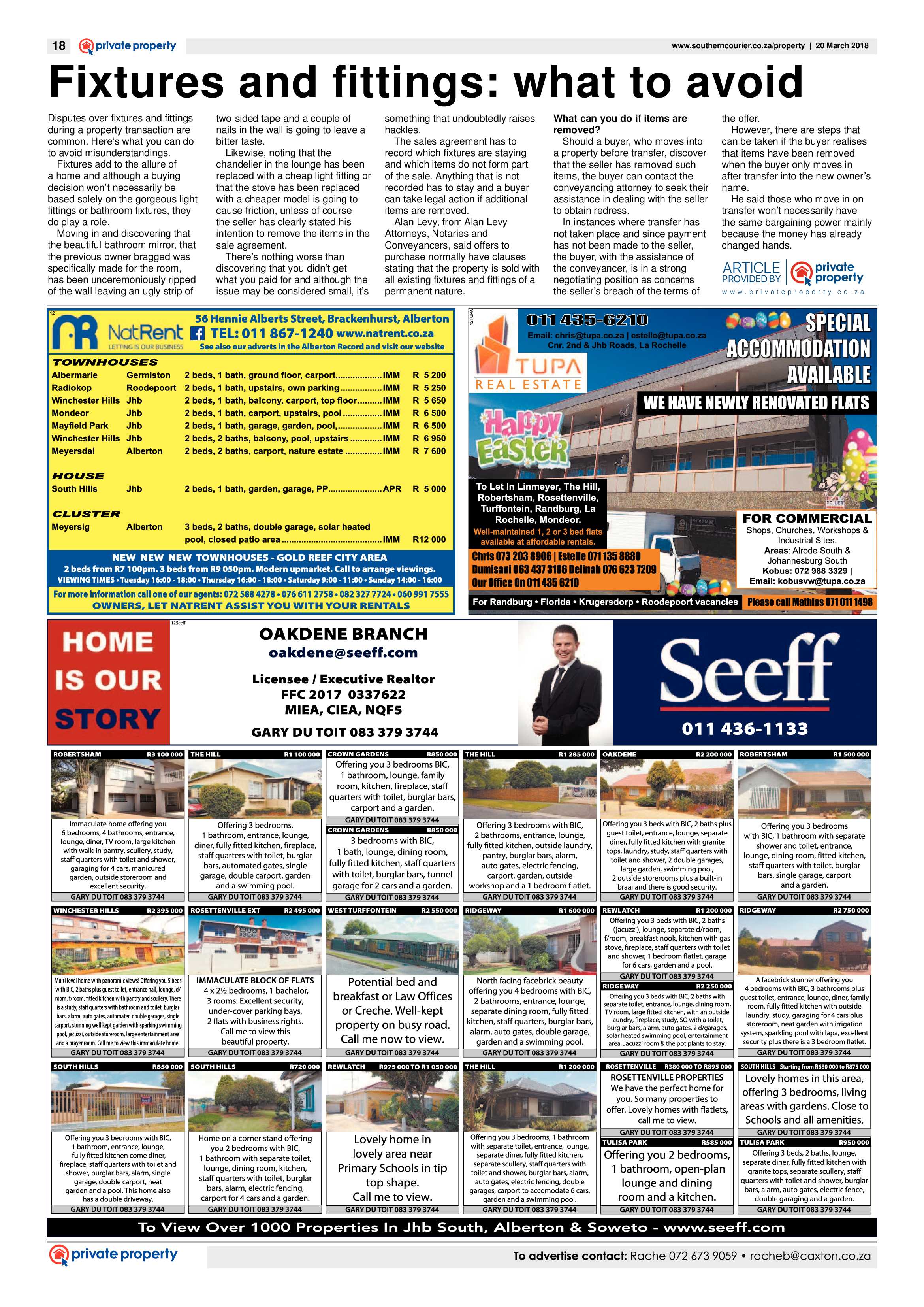 Southern Courier 20 March 2018 page 18