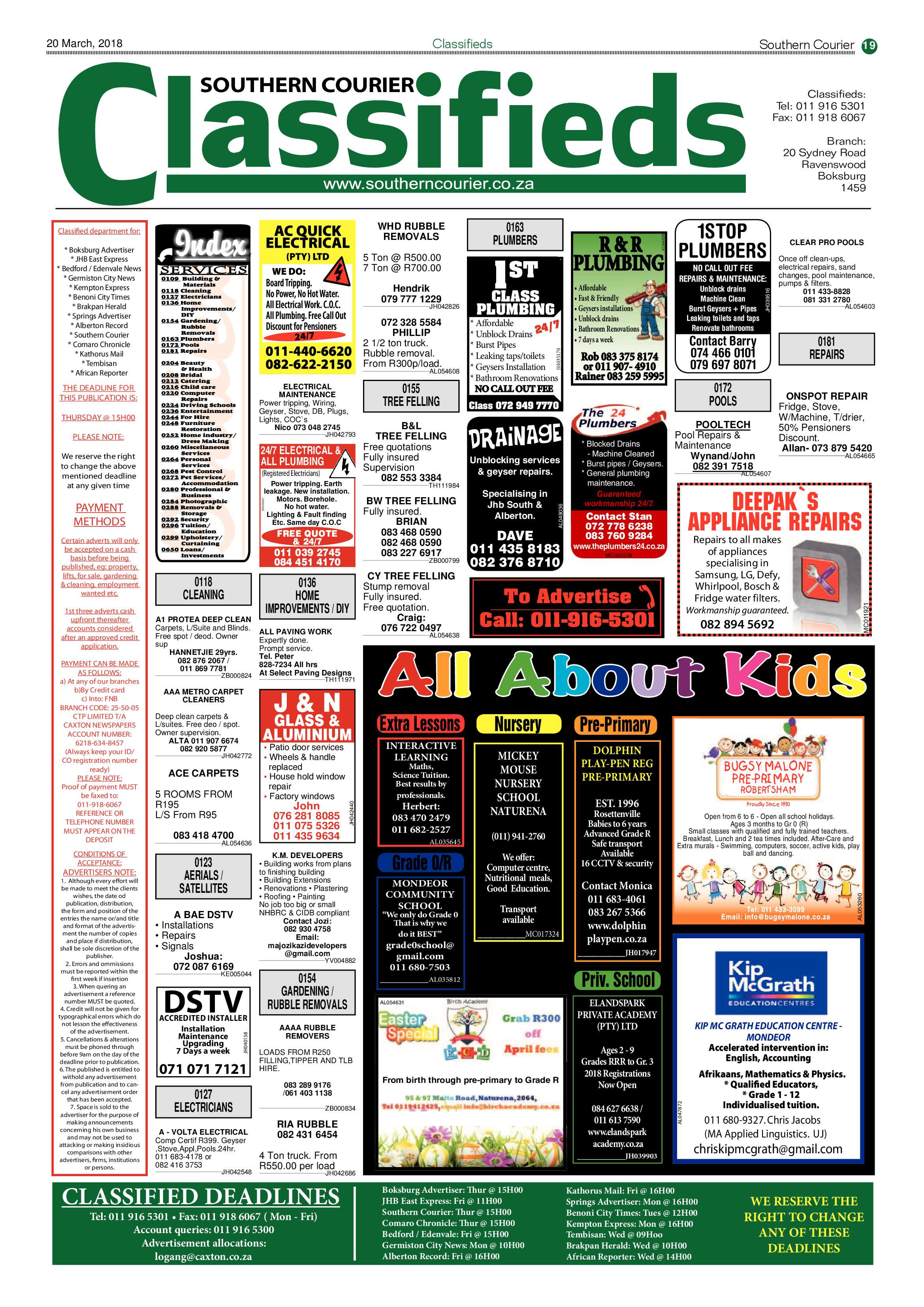 Southern Courier 20 March 2018 page 19