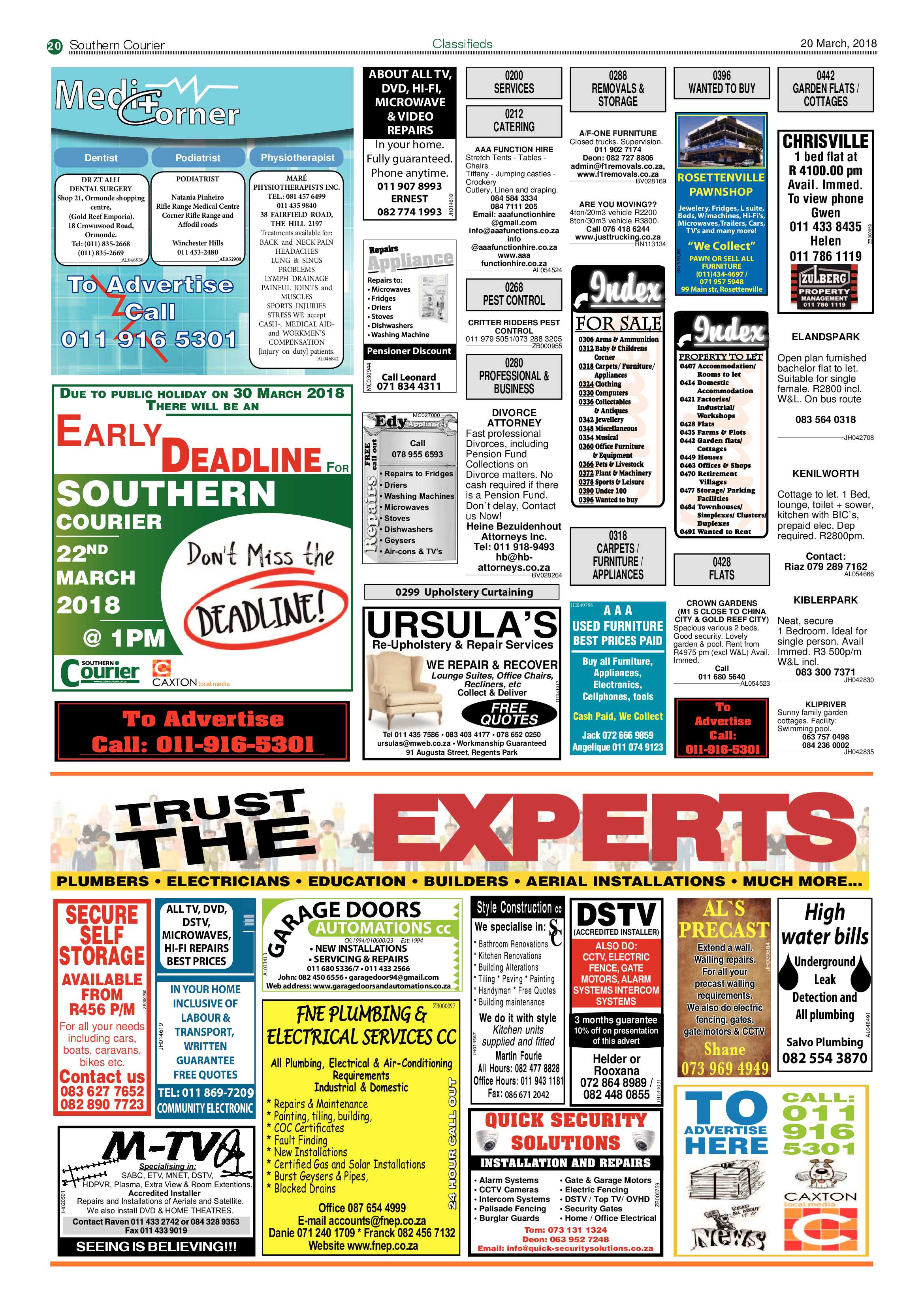 Southern Courier 20 March 2018 page 20