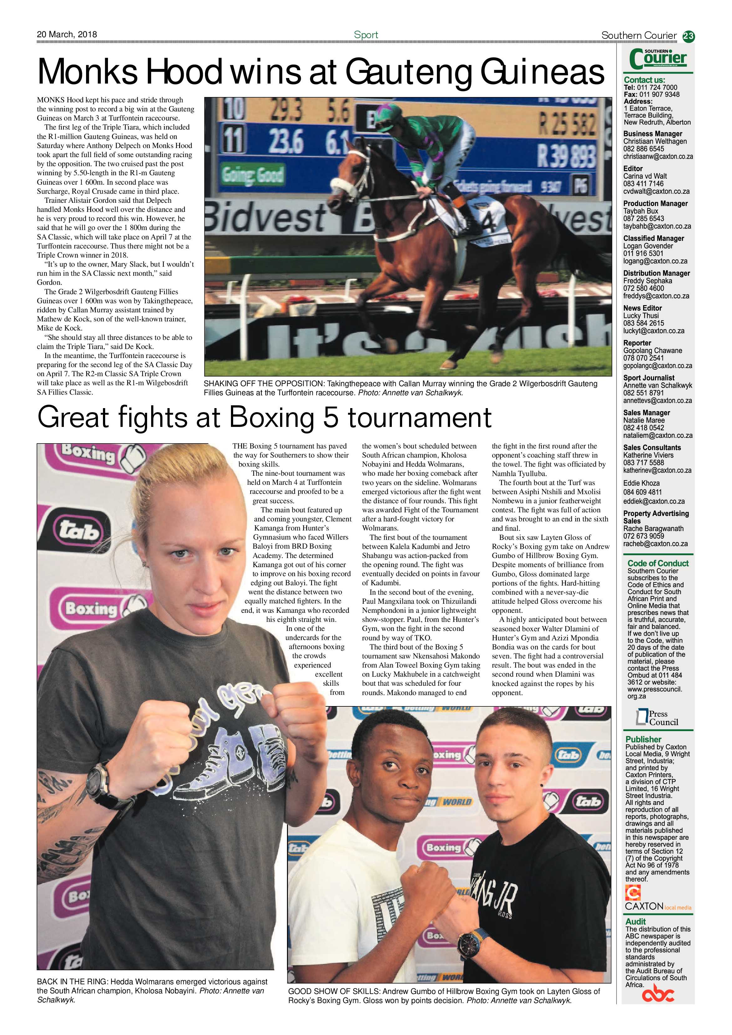 Southern Courier 20 March 2018 page 23