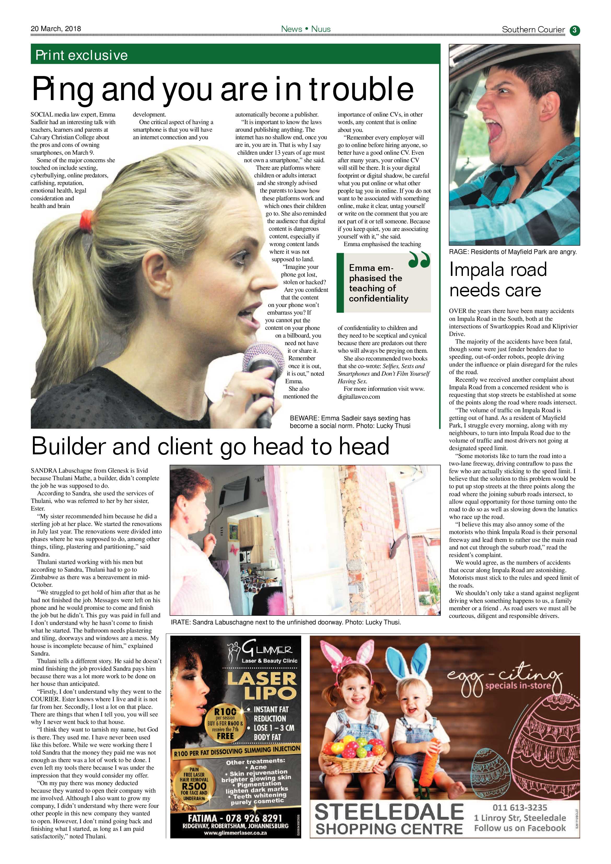 Southern Courier 20 March 2018 page 3