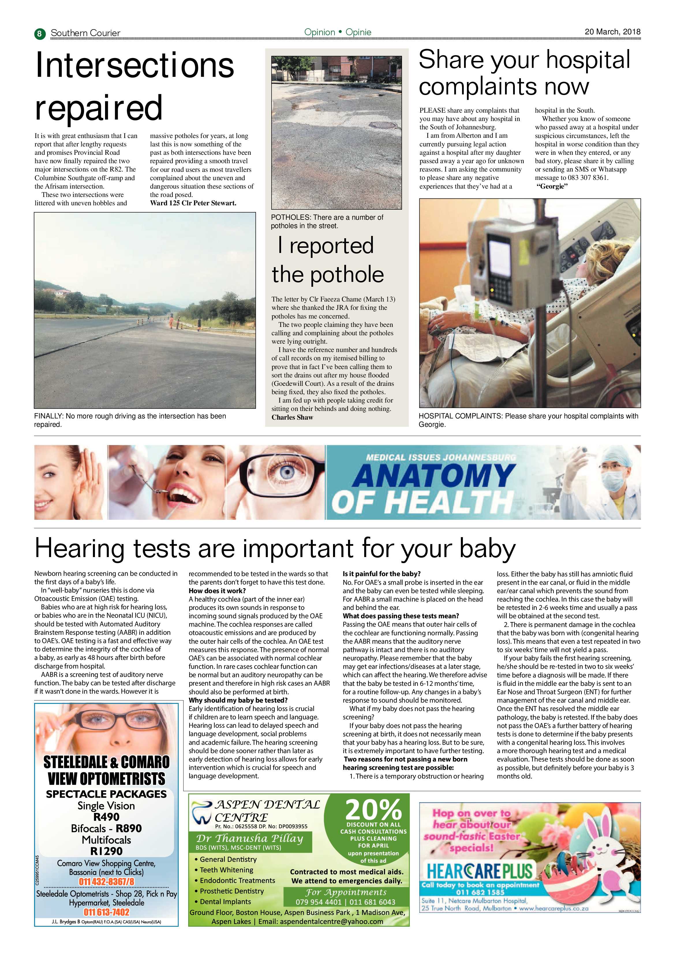 Southern Courier 20 March 2018 page 8