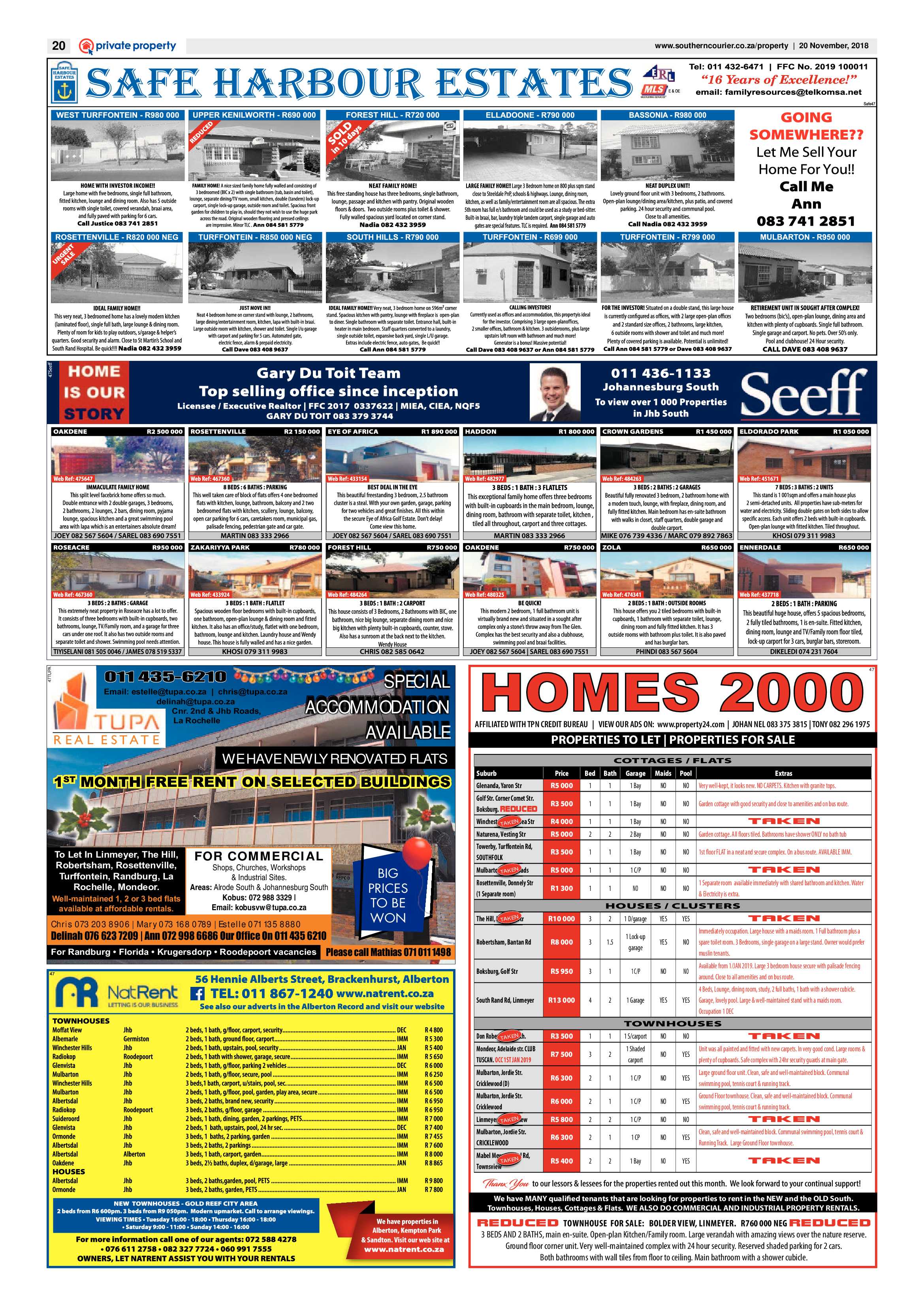 Southern Courier 20 November 2018 page 20