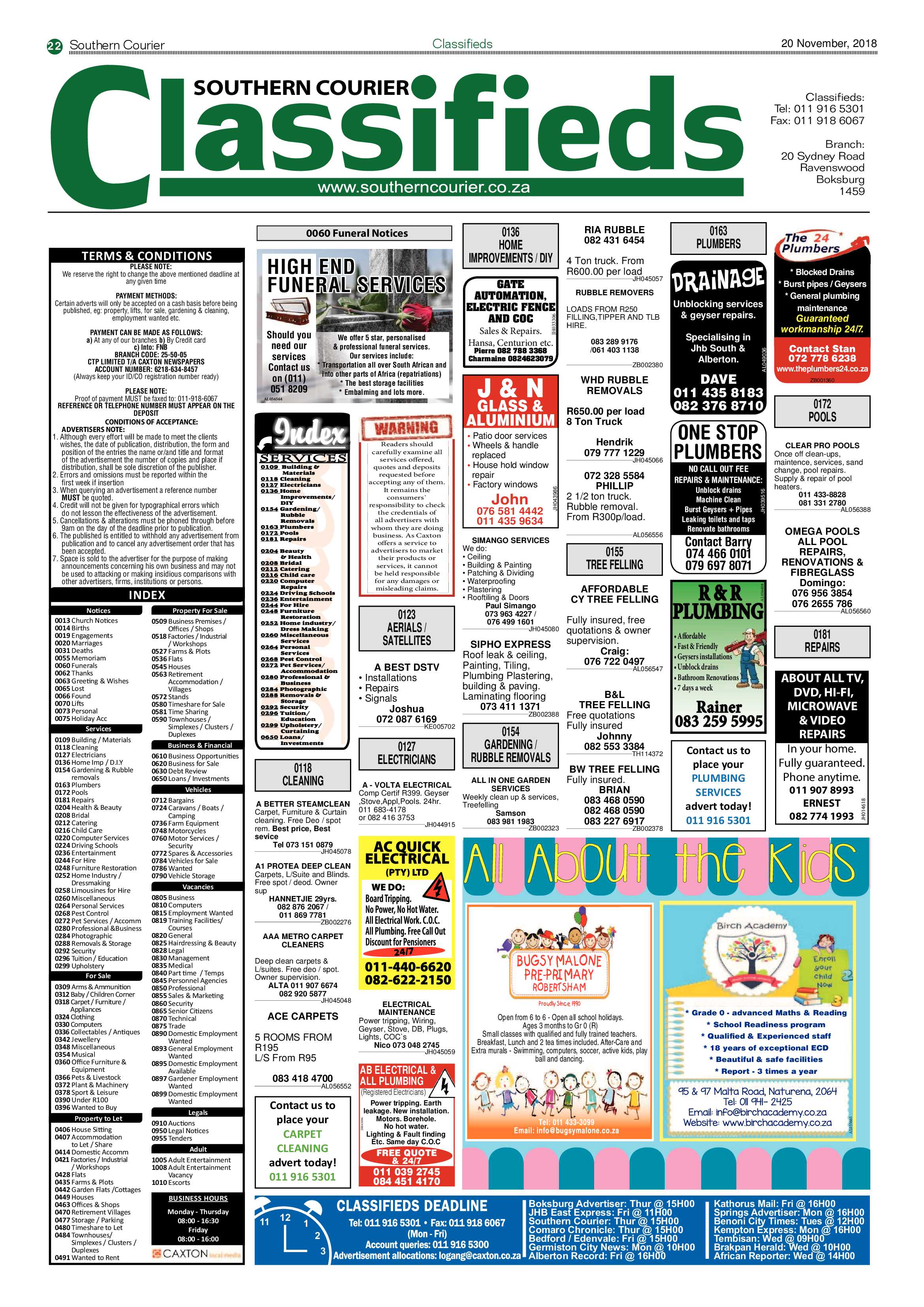 Southern Courier 20 November 2018 page 22