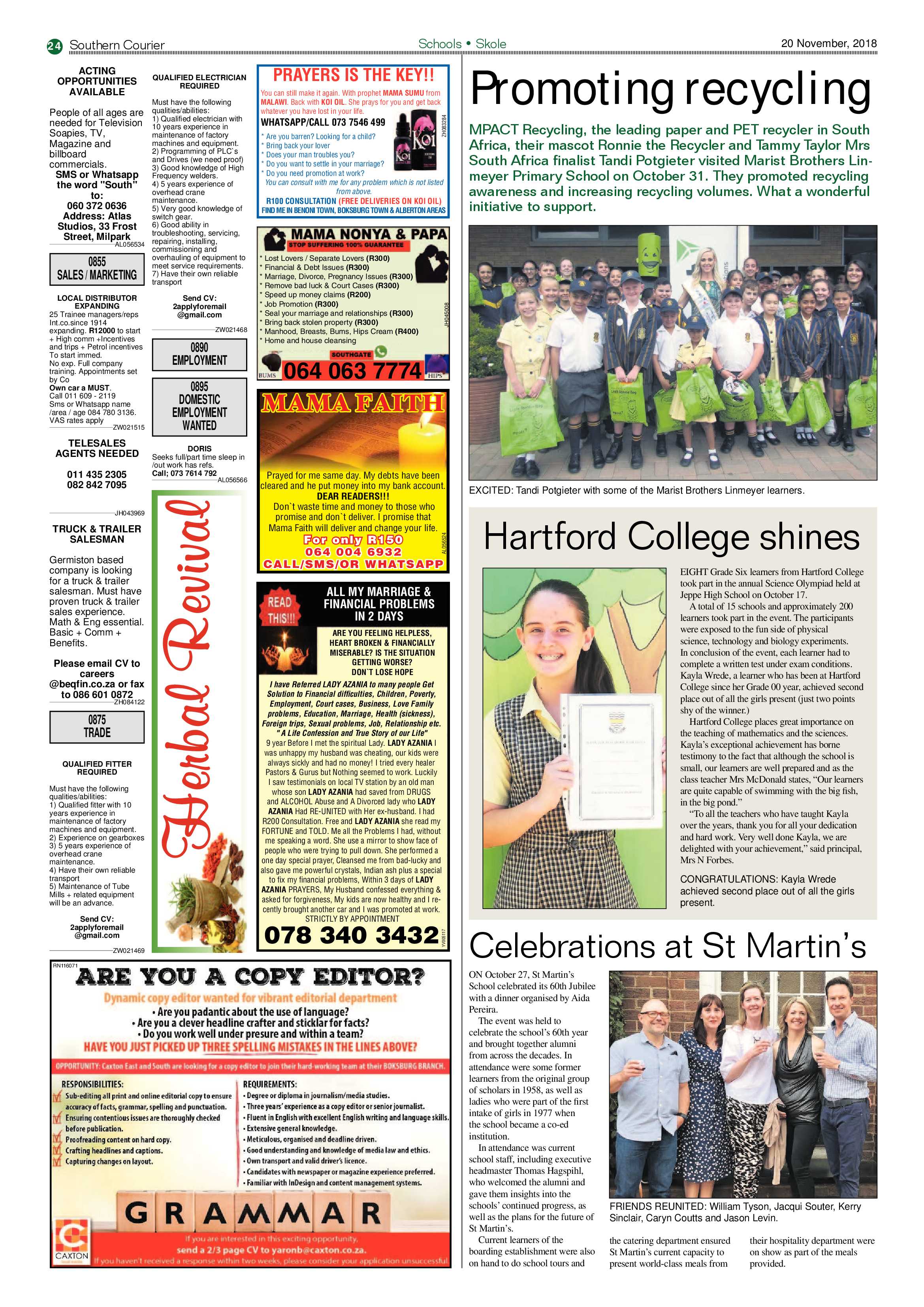 Southern Courier 20 November 2018 page 24