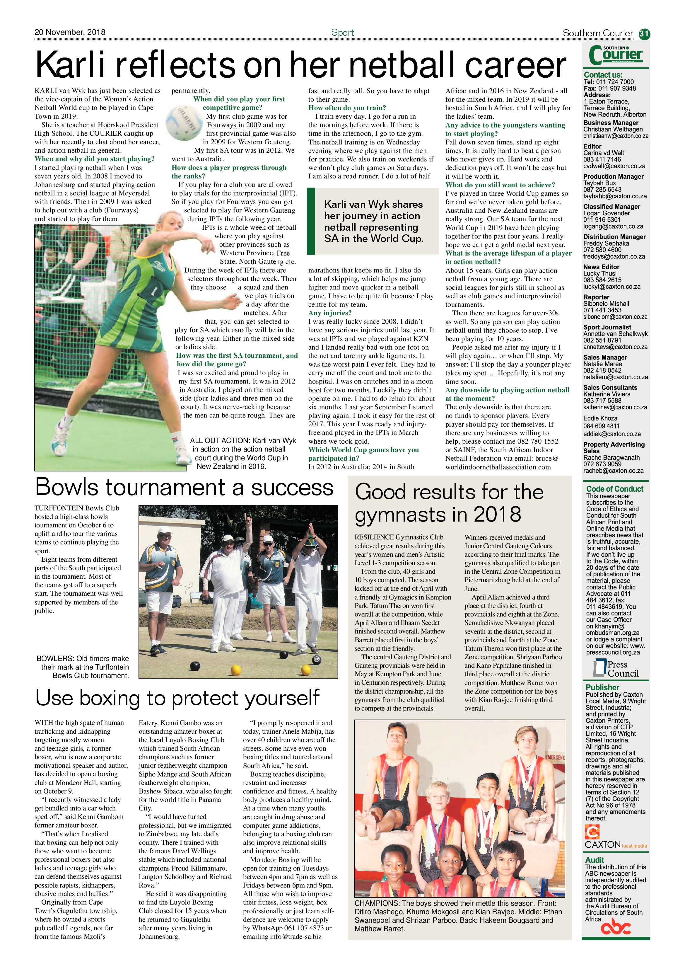 Southern Courier 20 November 2018 page 31