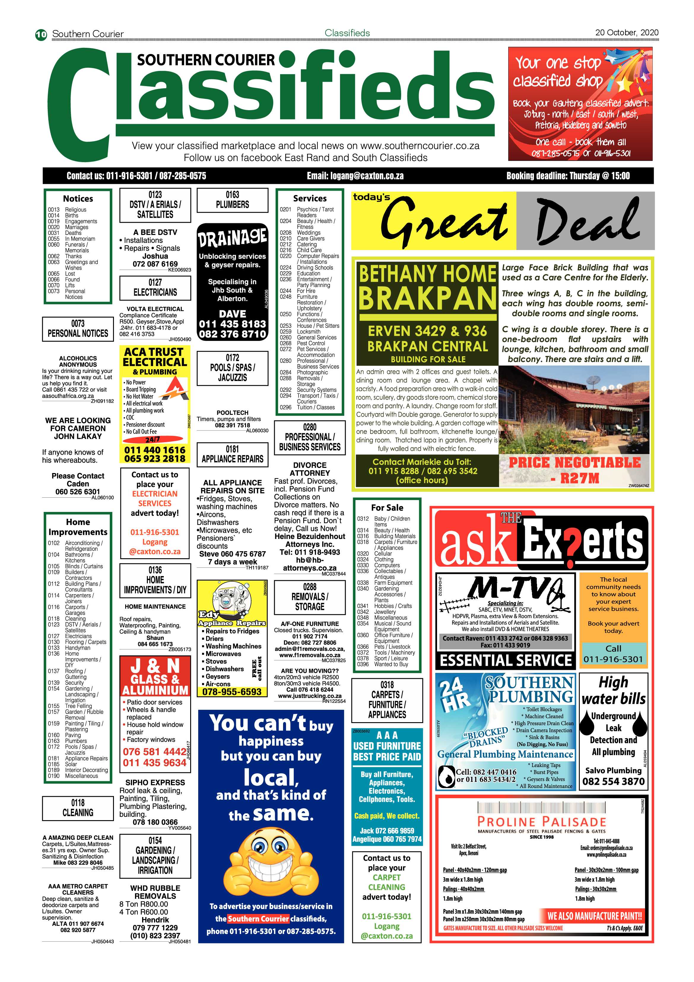 Southern Courier 20 October 2020 page 10