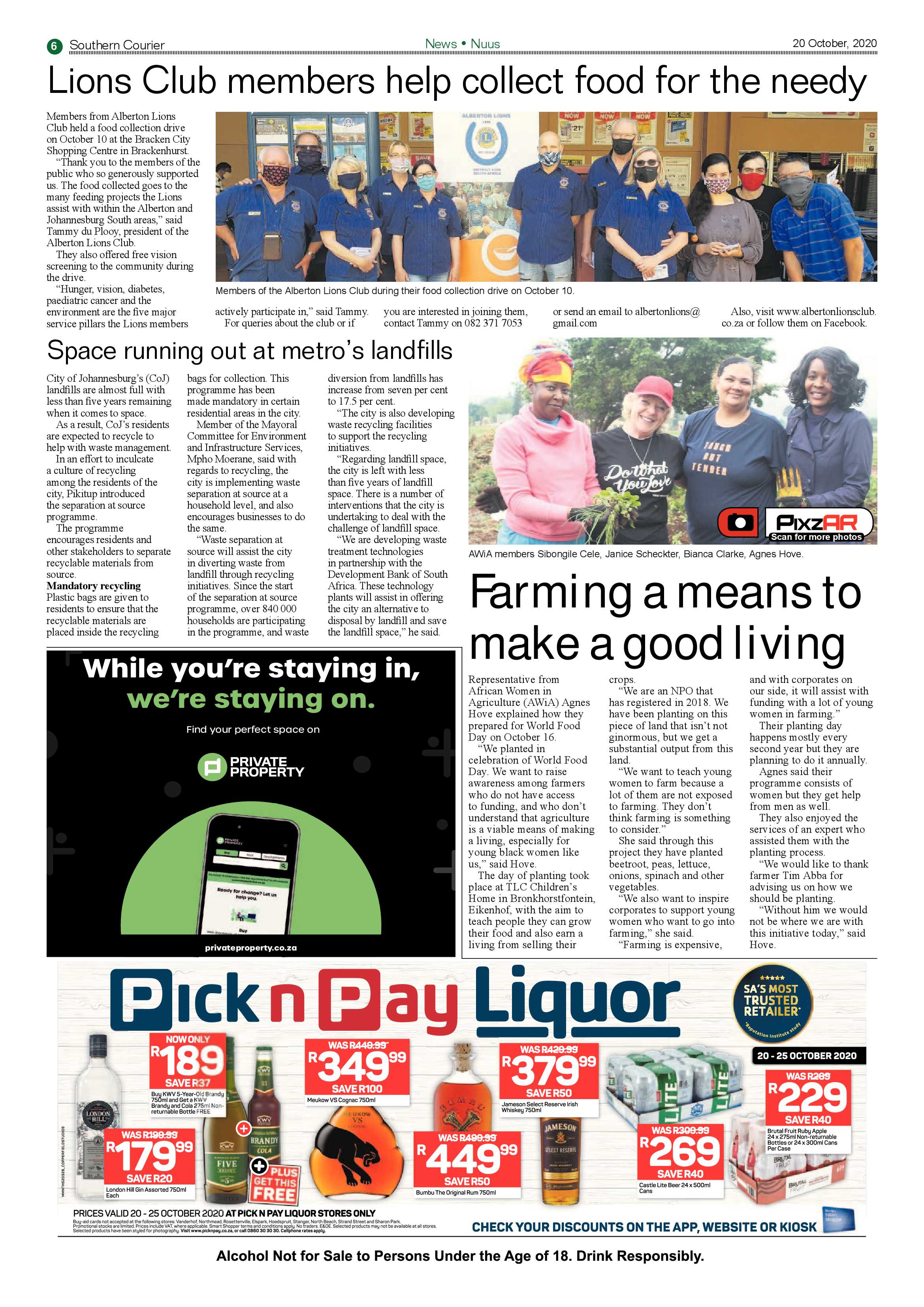Southern Courier 20 October 2020 page 6