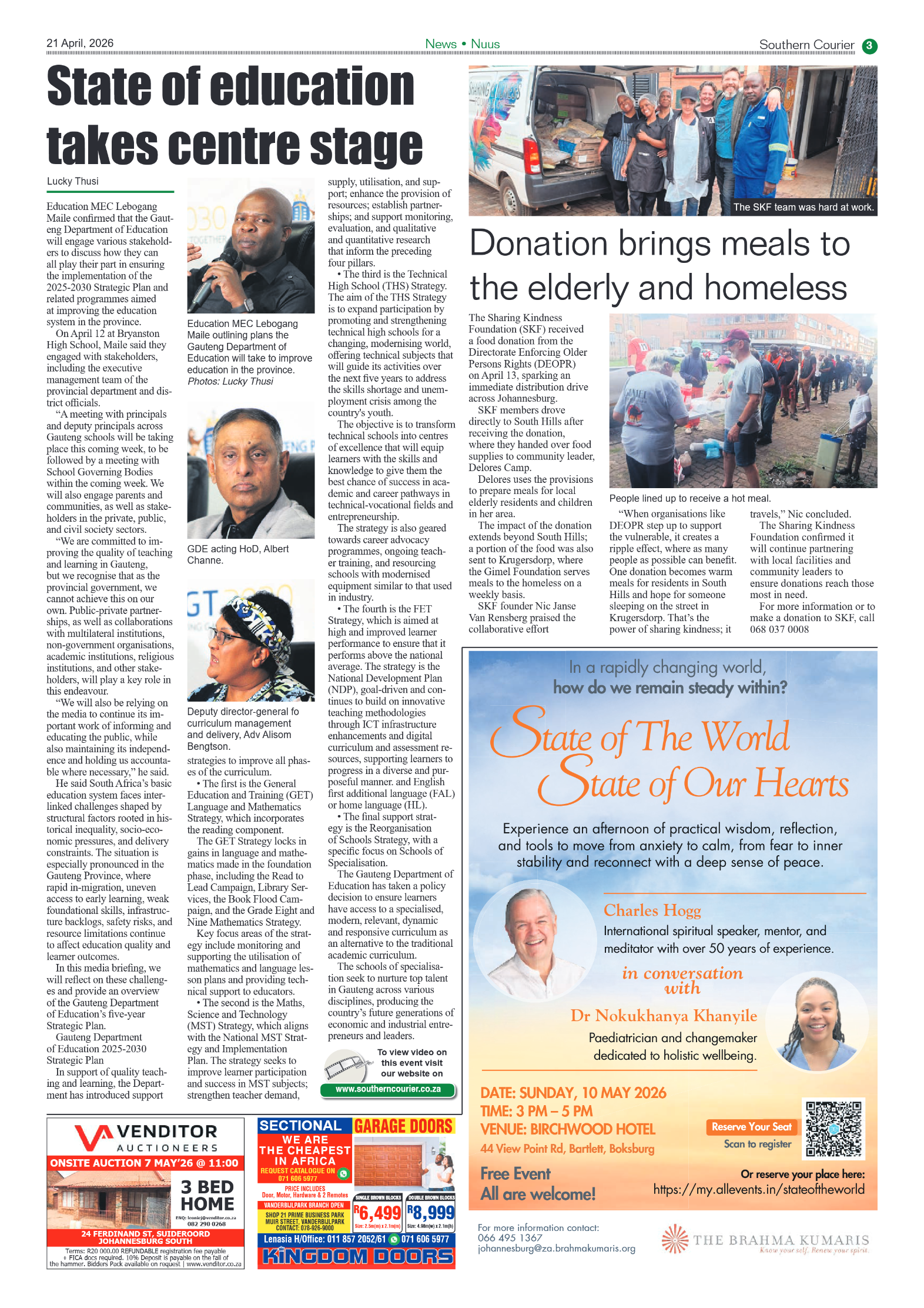 Southern Courier 21 April 2026 page 3