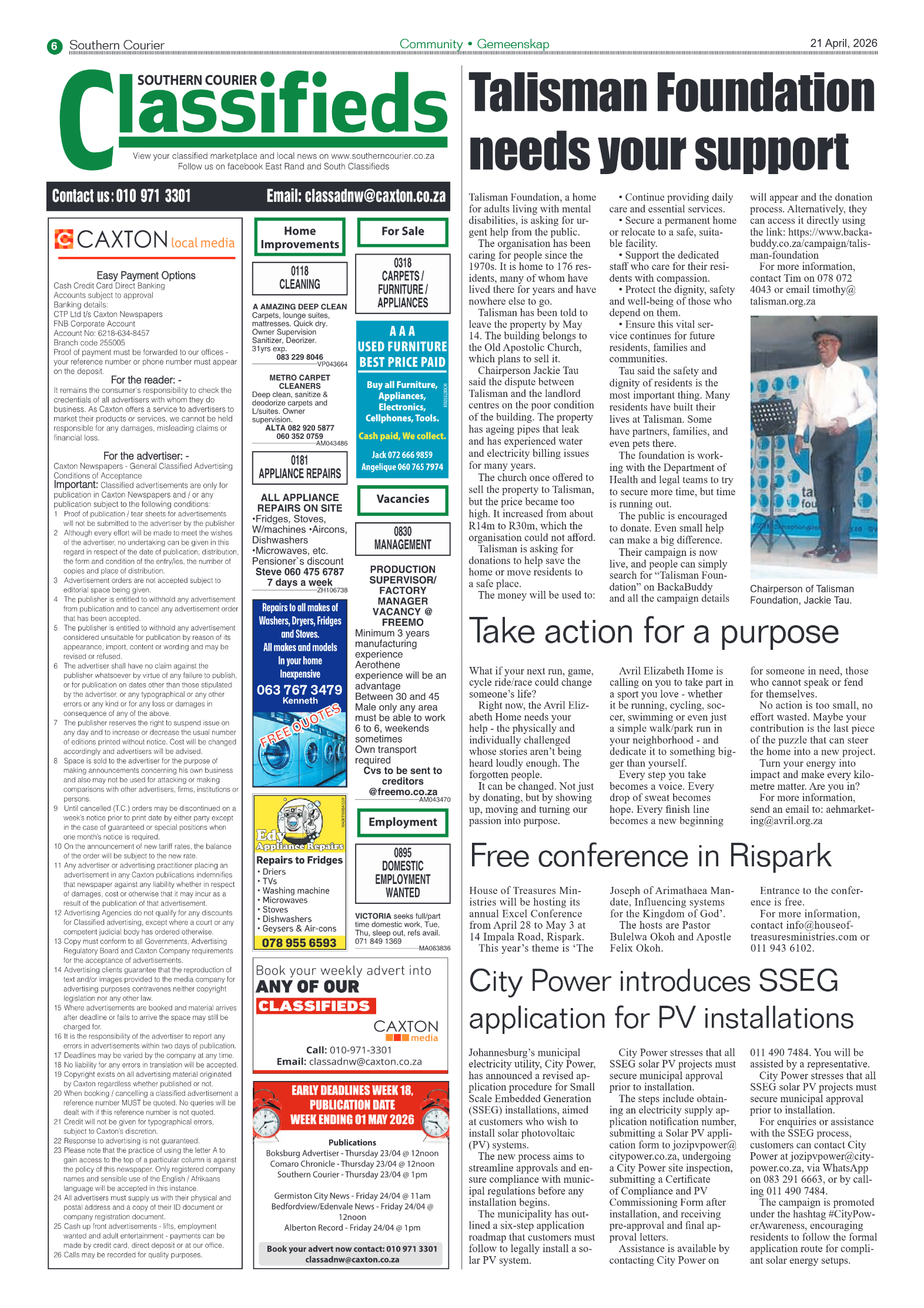 Southern Courier 21 April 2026 page 6