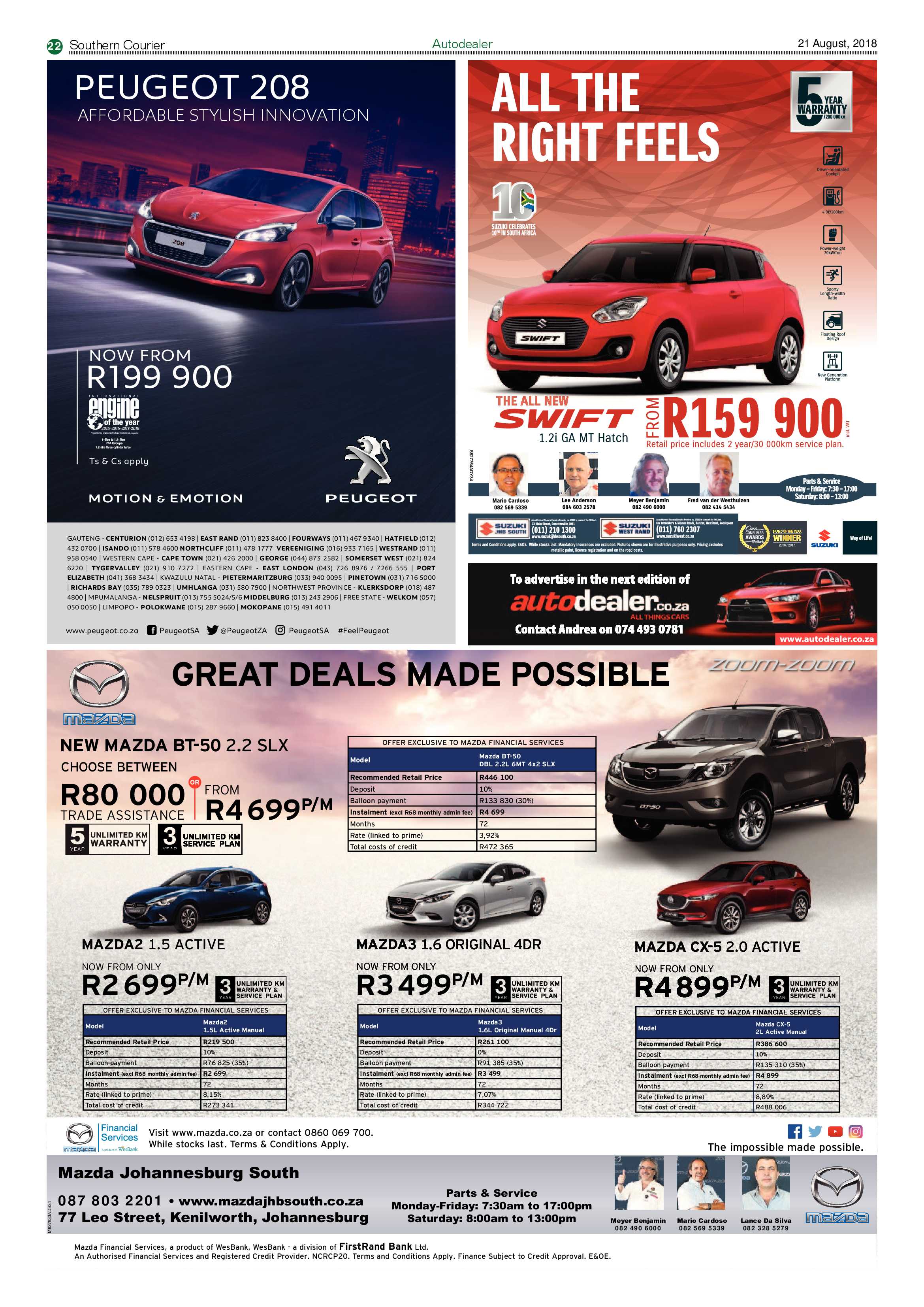 Southern Courier 21 August 2018 page 22