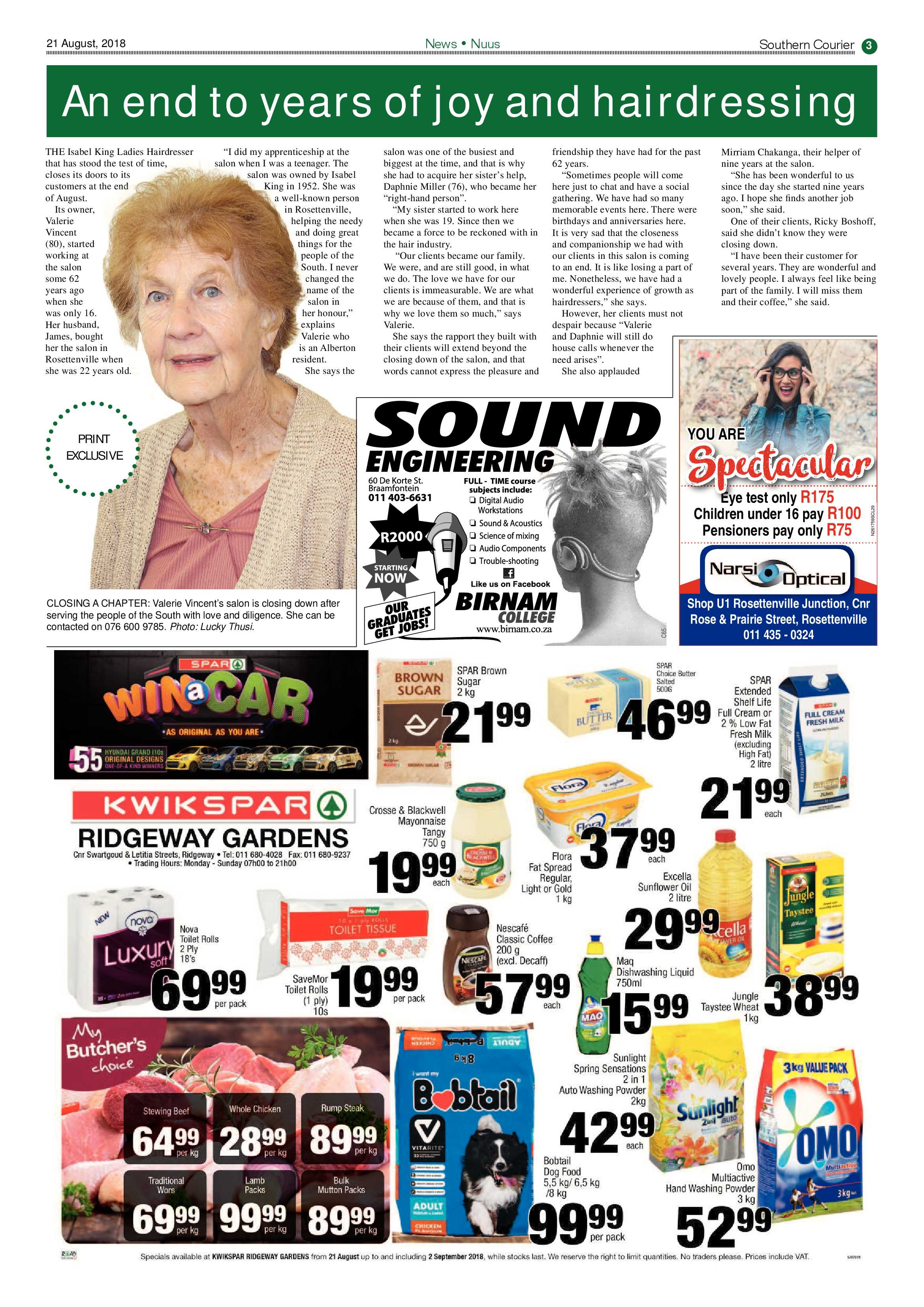 Southern Courier 21 August 2018 page 3