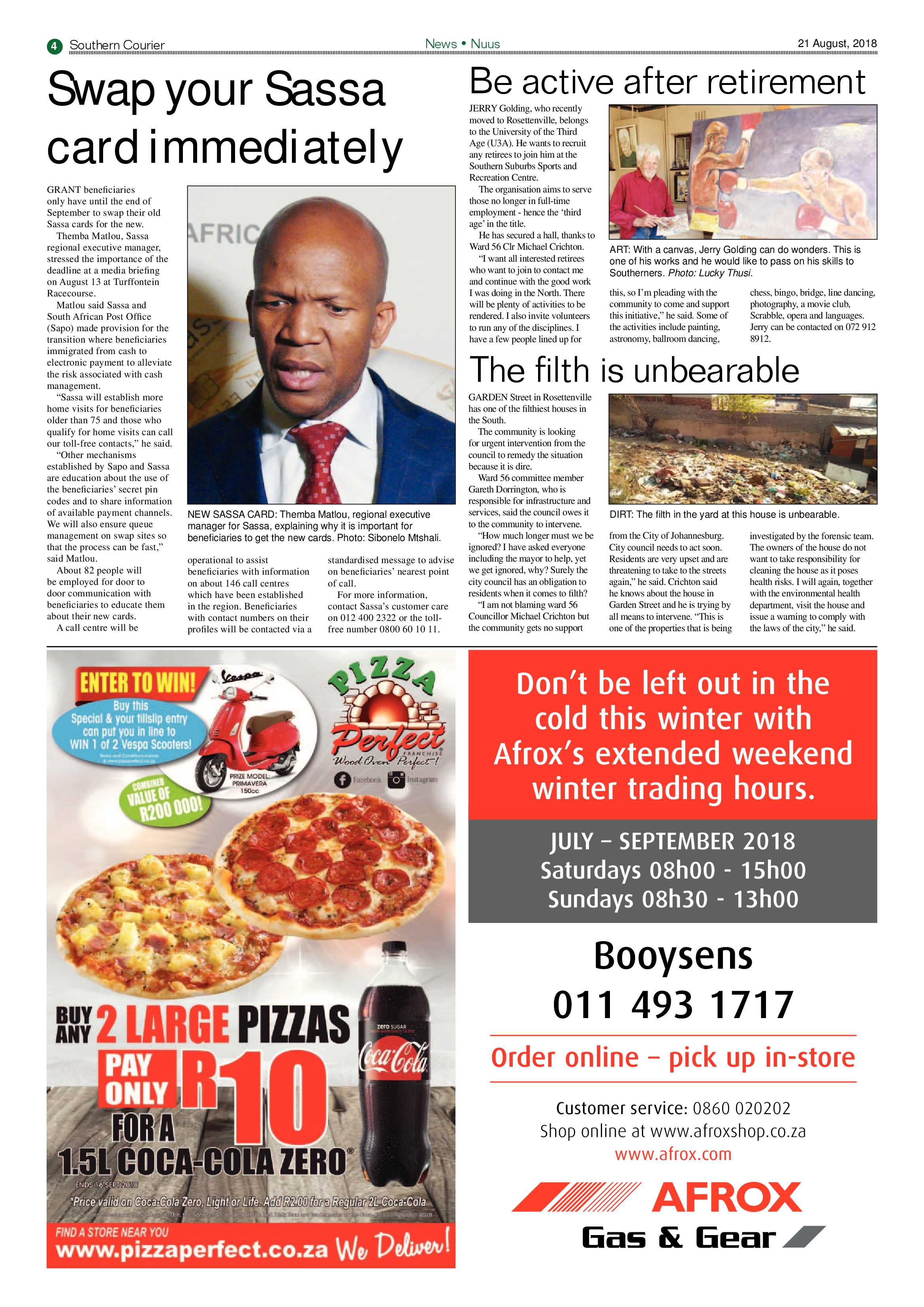 Southern Courier 21 August 2018 page 4