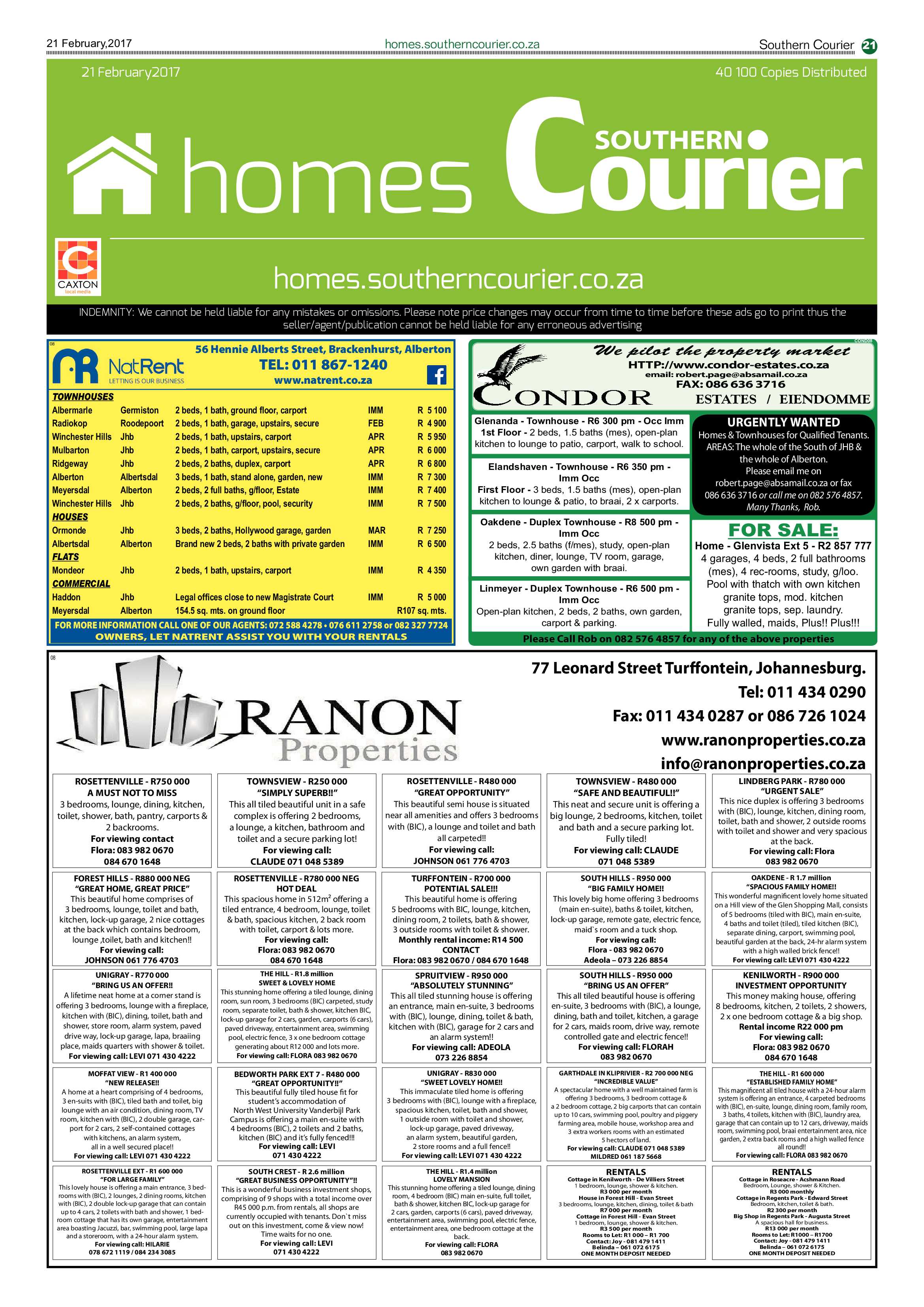 Southern Courier 21 February 2017 page 21