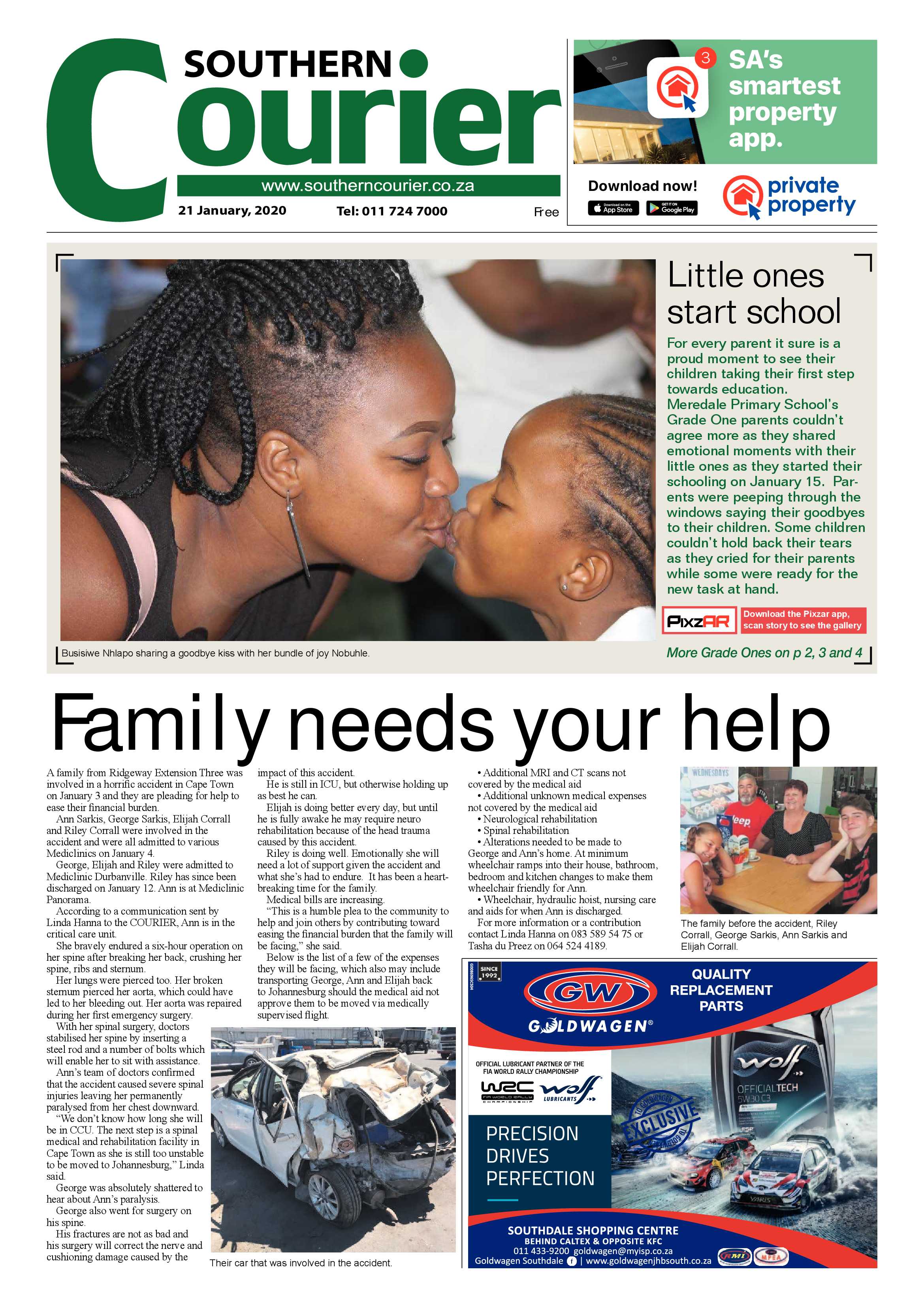 Southern Courier 21 January 2020 page 1